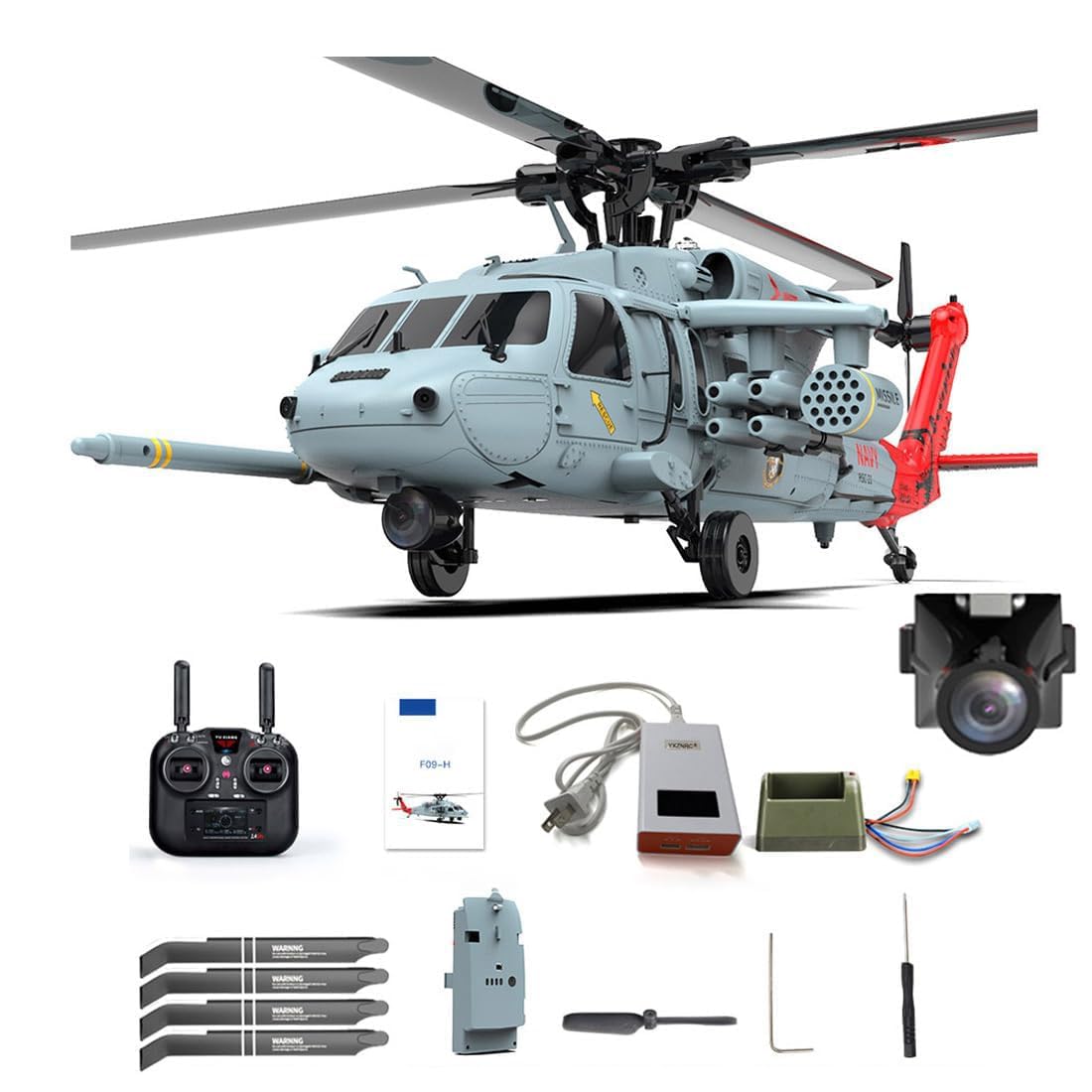 Elicottero RC con GPS per adulti, YU Xiang F09-H SH60 2.4G 8CH doppio motore brushless 6G/3D Stunt Outdoor grande telecomandato elicottero, aereo RC per principianti