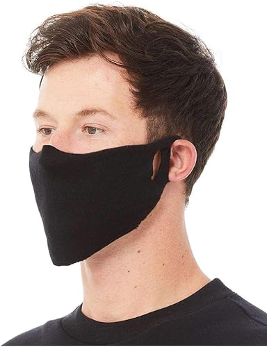 Bella Canvas Cubrebocas de forro polar para uso diario, Negro -