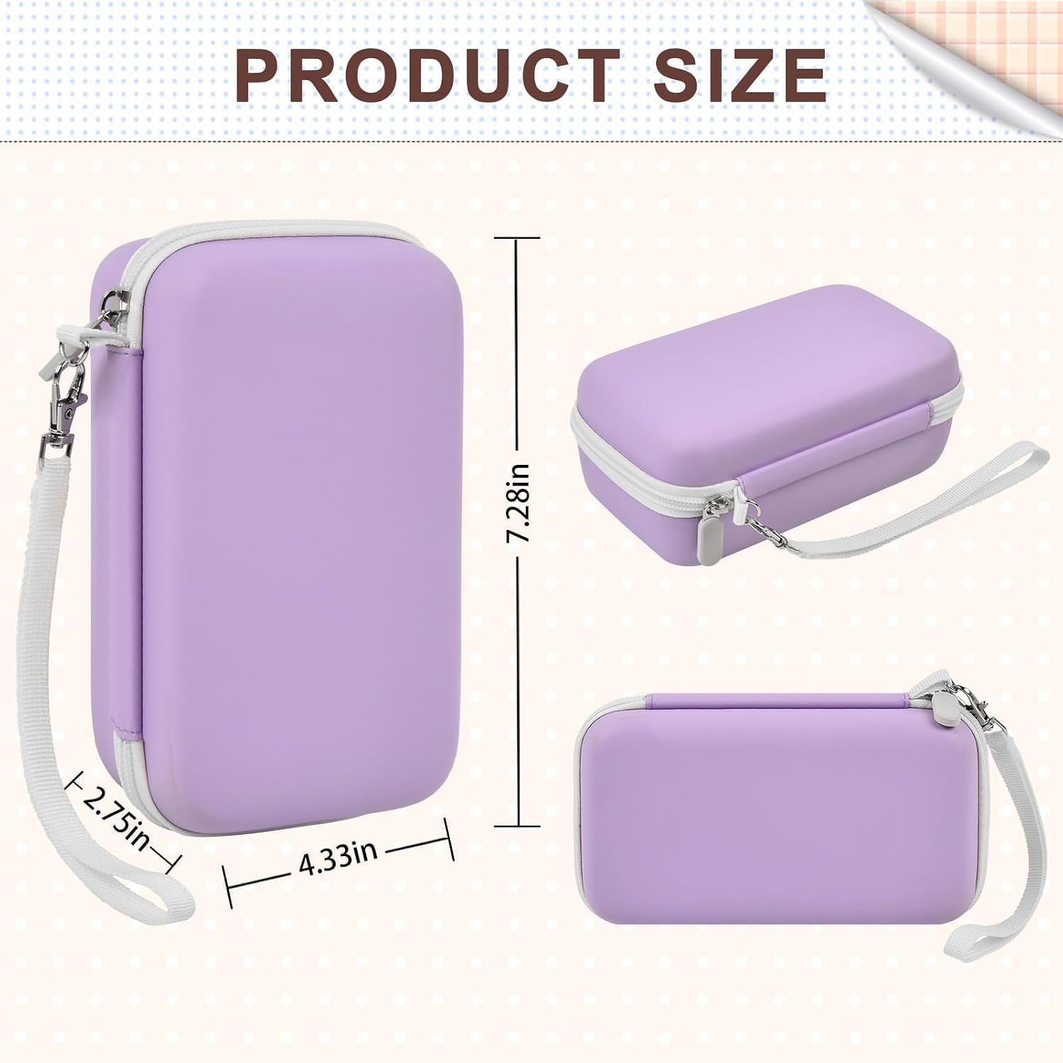 kids Instant Print Camera Case Compatible with DYLANTO for ESOXOFFORE for ETIKEZ for YTETCN for DUDUDRAGON Digital Camera,Portable Storage Organizer with Pocket for Accessories(Box Only)-Purple