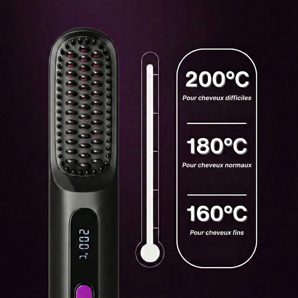 Cocoony Brosse à Cheveux, Brosse Coiffante Cocoony Cheveux Courts Volume,Brosse Lissante Ceveux Court Rechargeable Portable, Un Volume Coiffe en 2 Minutes (Bleu)