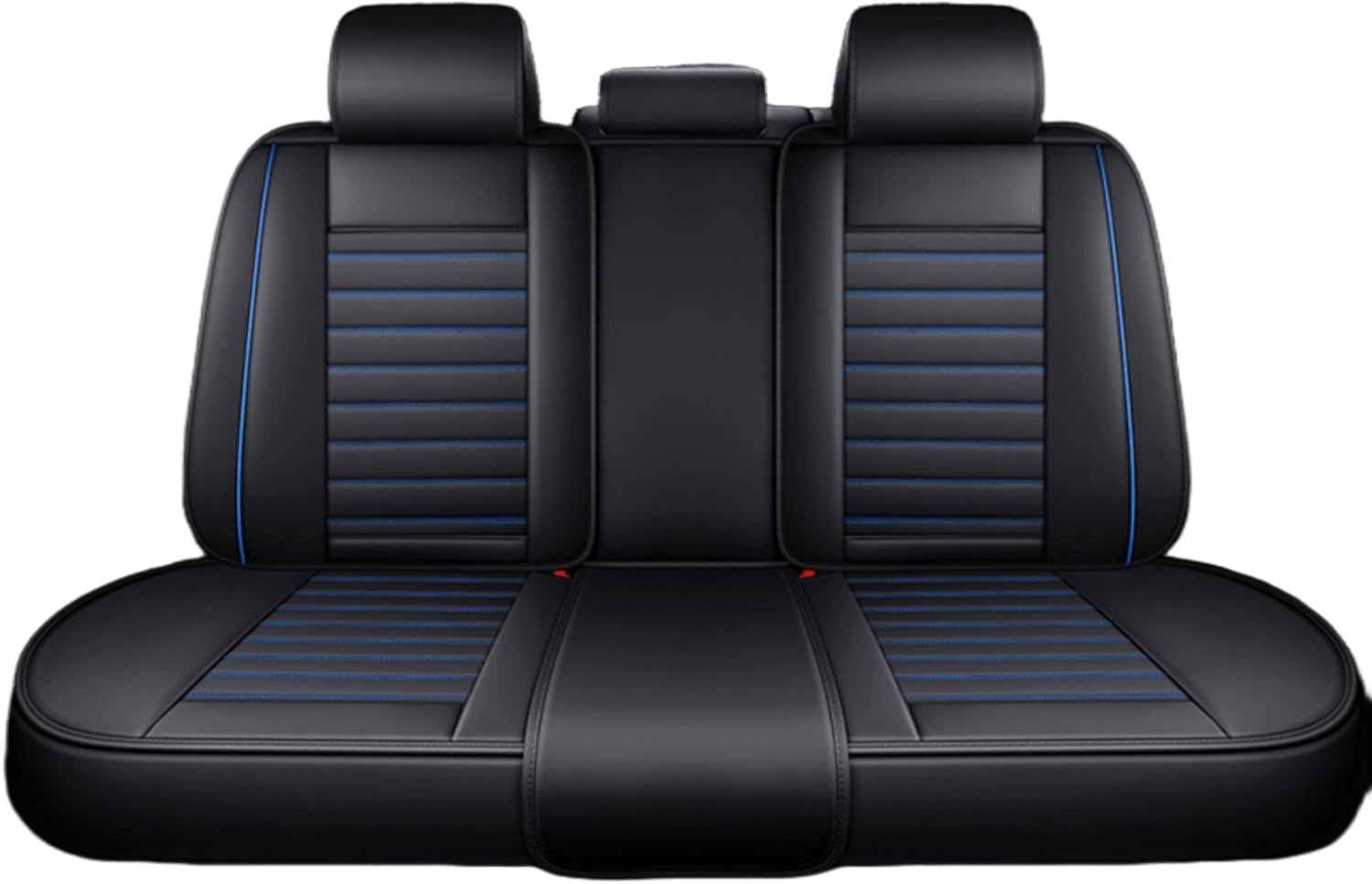 Custom Fit Waterproof Non-Slip Faux Leather Car Seat Covers Set Compatible with Nissan Frontier 2007-2023 2024 Automotive Cushion Protector for Sedan SUV (Full Set 5 Seats,Black Blue)