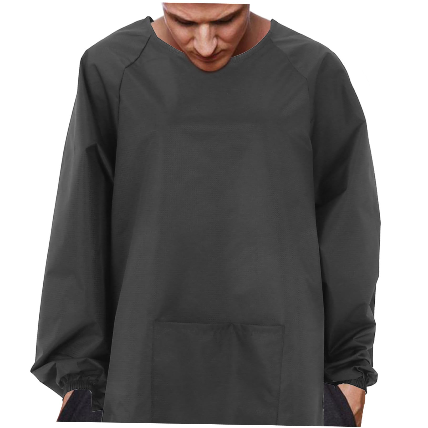 Tablier Imperméable et Anti-Huile à Manches Longues, Usage Ménage et Peinture, Vêtement de Travail avec Poches, pour Hommes et Femmes
