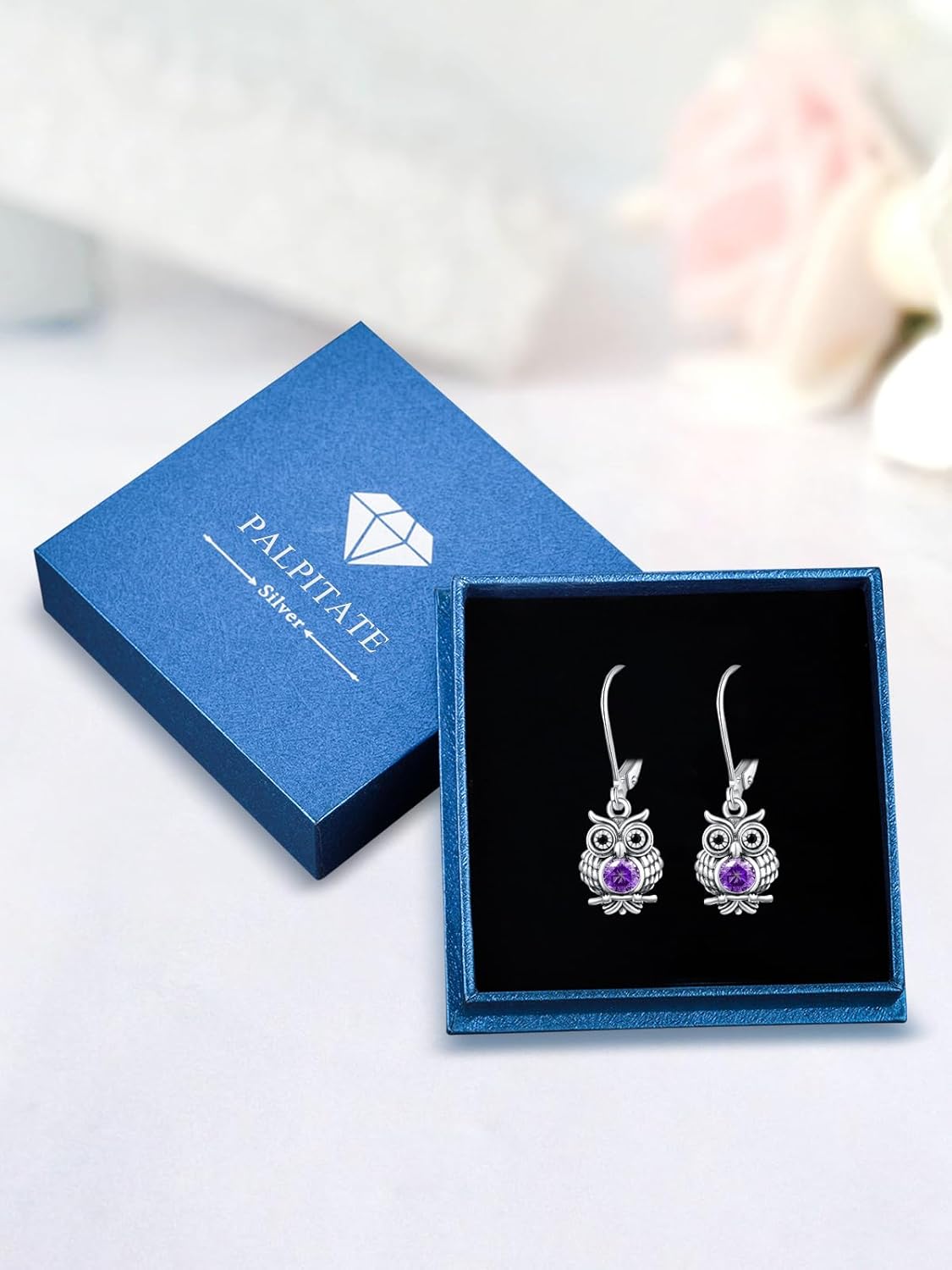 Palpitate Owl Earrings 925 Sterling Silver Owl Leverback Earrings Cute Animal Gifts for Women Her Daughters - Image 7