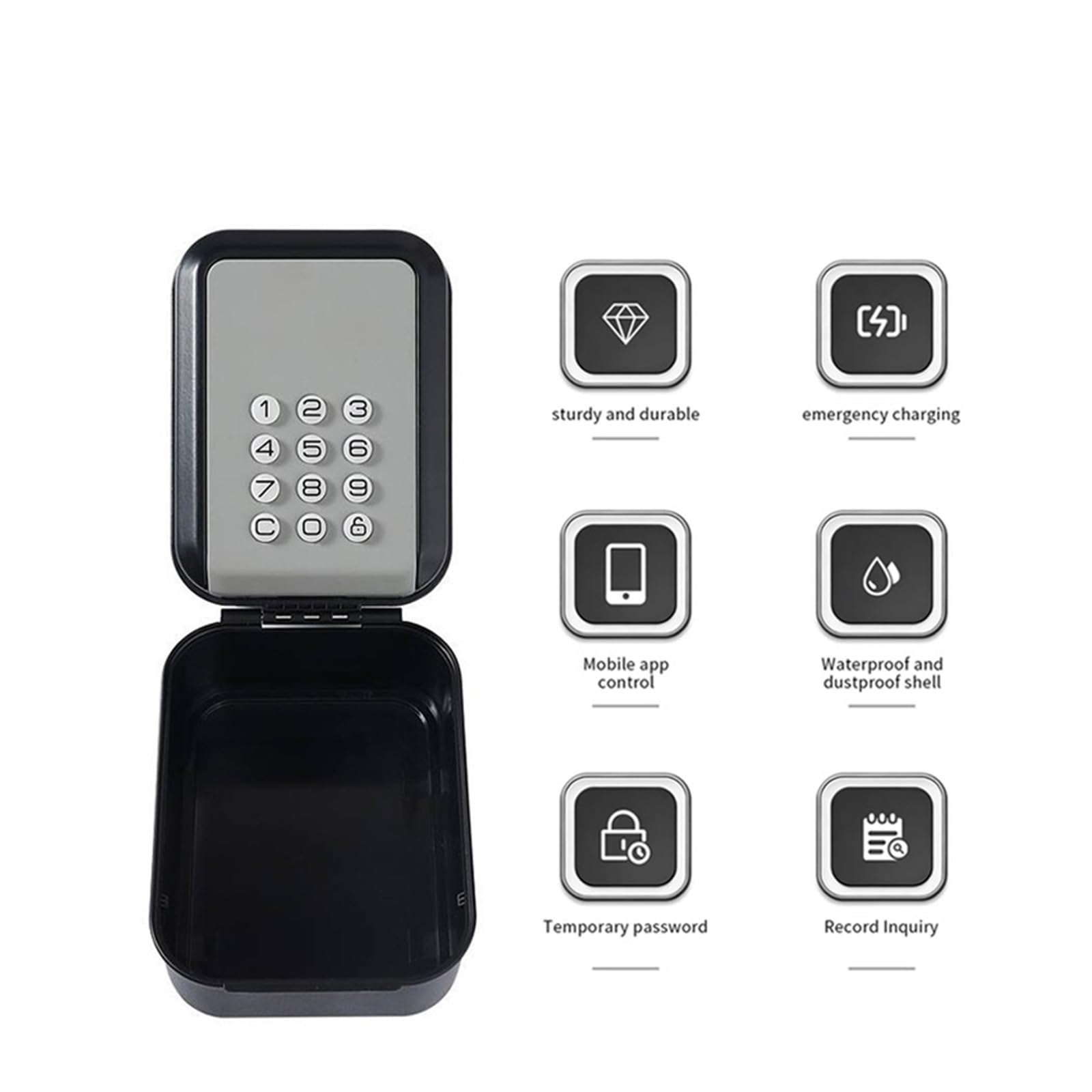 Sejf, Skrzynka na klucze z inteligentnym hasłem Bluetooth Umieść małe ważne przedmioty, takie jak kluczyki do samochodu i karty bankowe(Ty)