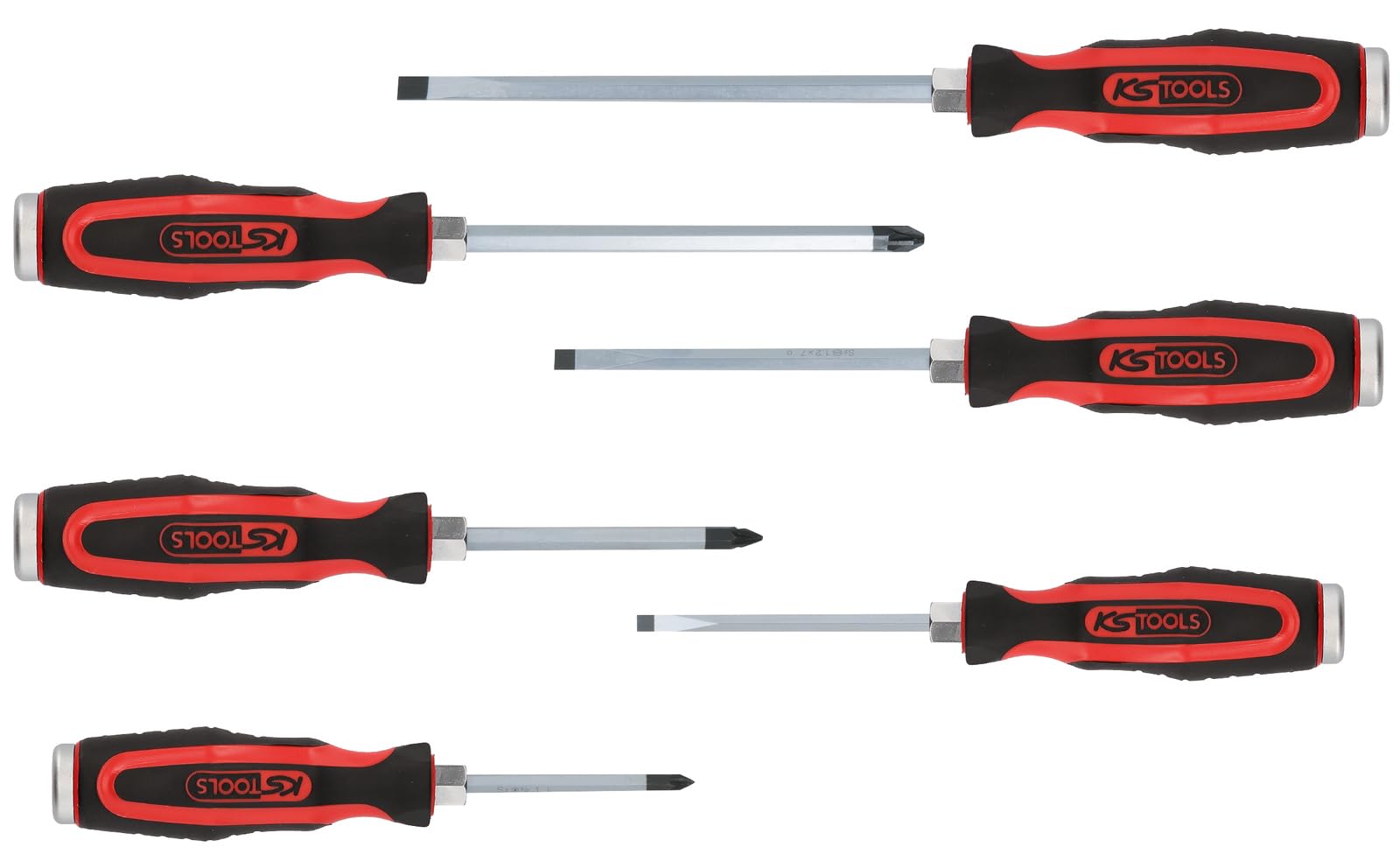 KS Tools 151.1165 Ergomax PZ/Slot Screwdriver Set (6 Pieces), Transparent