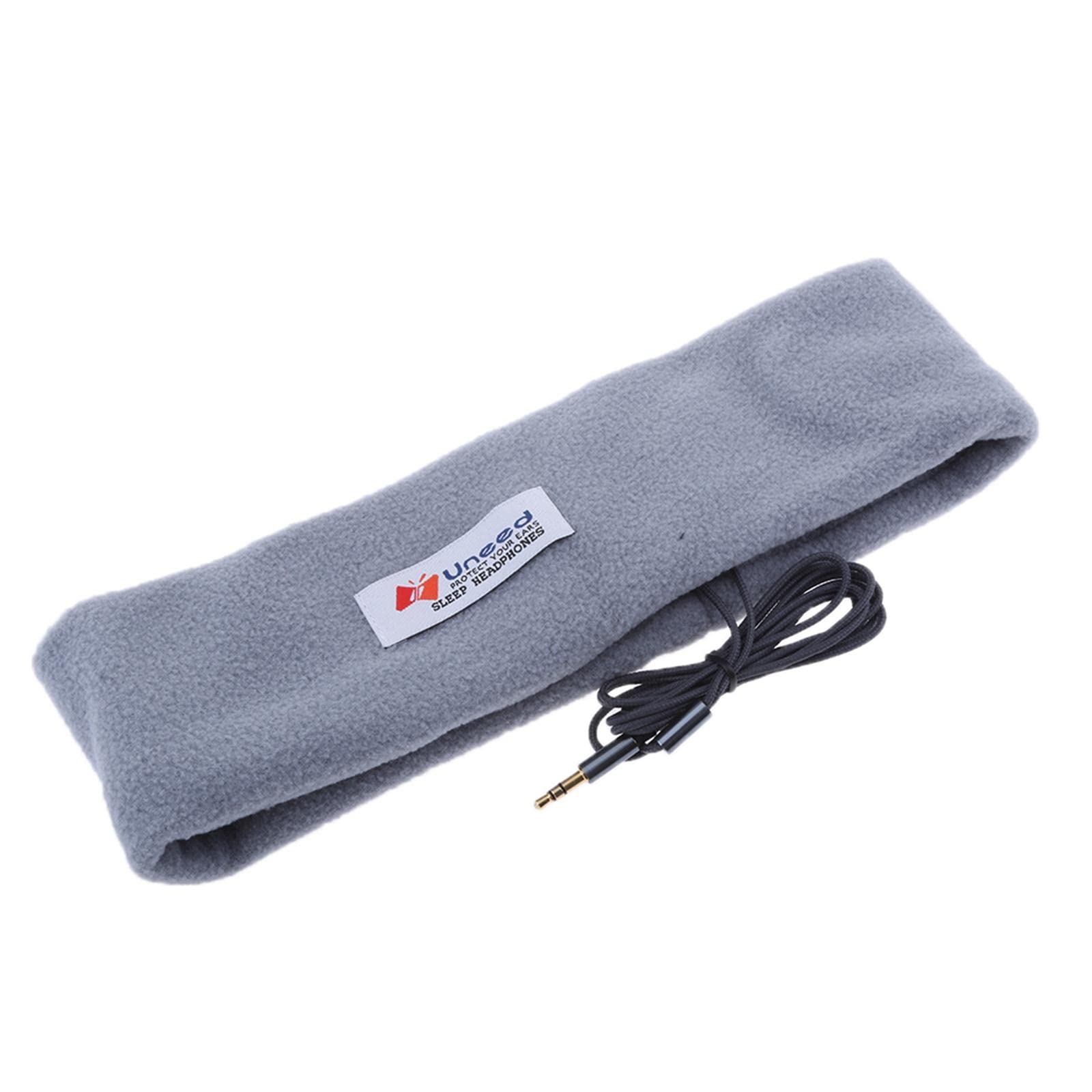 Sharplace Schlafkopfhörer Stirnband mit Kabel, Kopfhörer im Stirnband Sport, Soft Comfortable Wired Sleeping Headbands, Sport Kopfhörer Augenmasken für Yoga Training Reisen Schlaflosigkeit, Grau