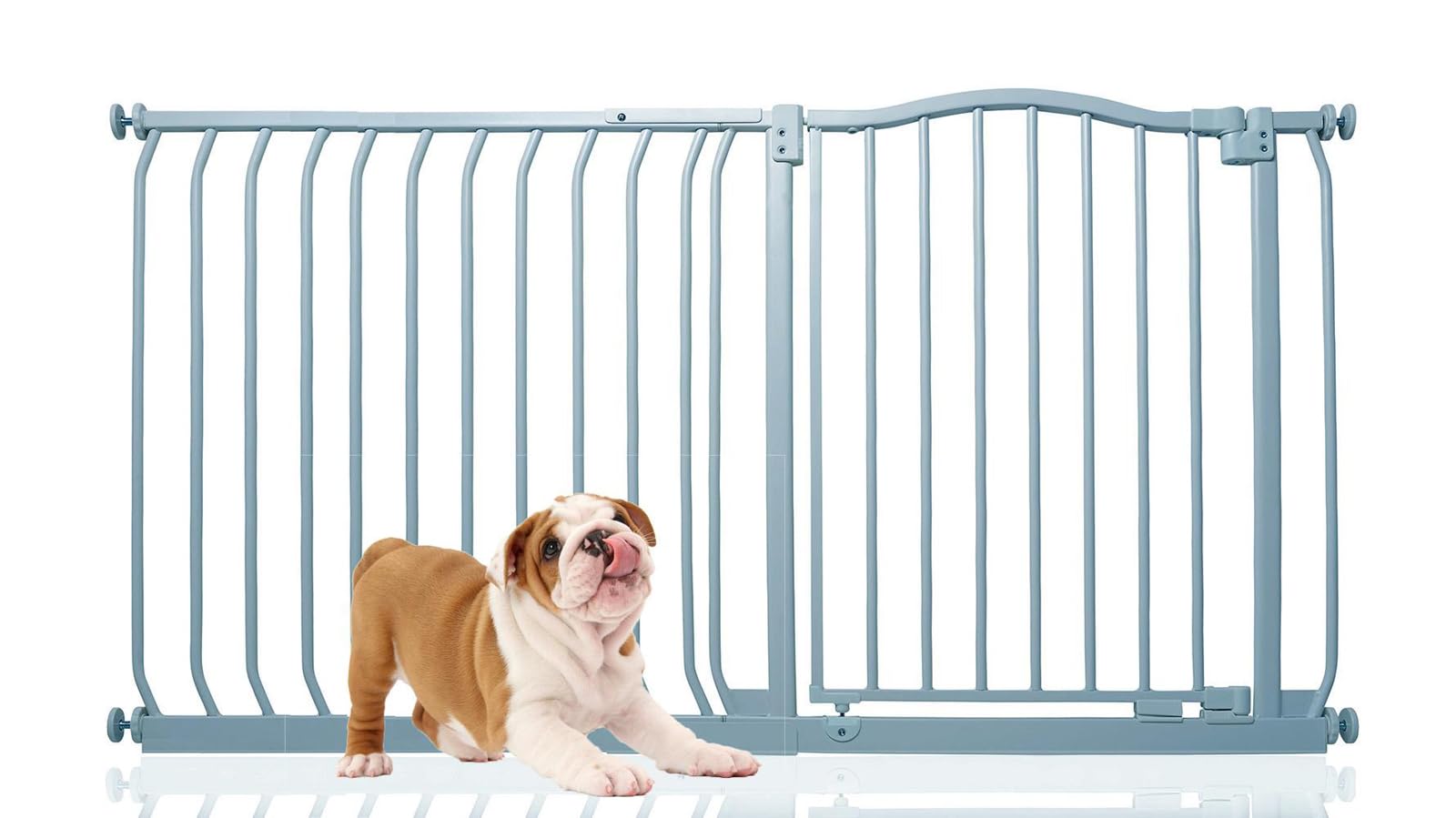 Bettacare Grey Curved Top Dog Gate, 134Cm - 143Cm, Matt Pressure Fit Pet Gate For Puppy And Dog, Easy Installation