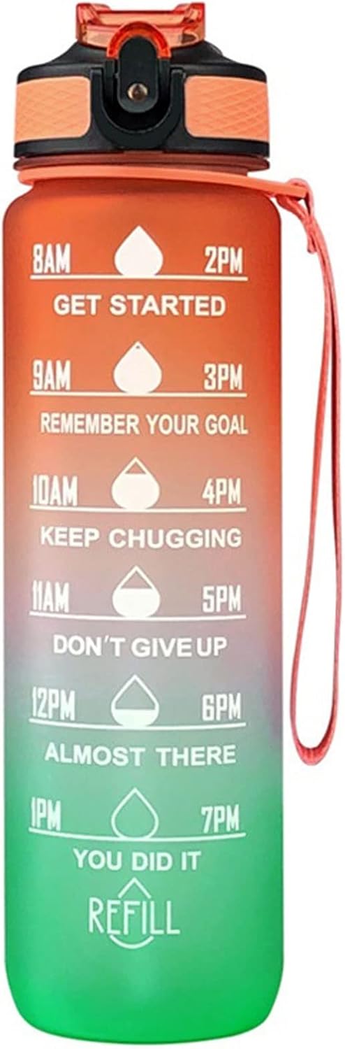 Beer Glasses 1 Liter Water Bottle Motivational Sport Water Bottle Leakproof Drinking Bottles Outdoor Travel Gym Fitness Jugs for Kitchen (Color : Green) (Green)