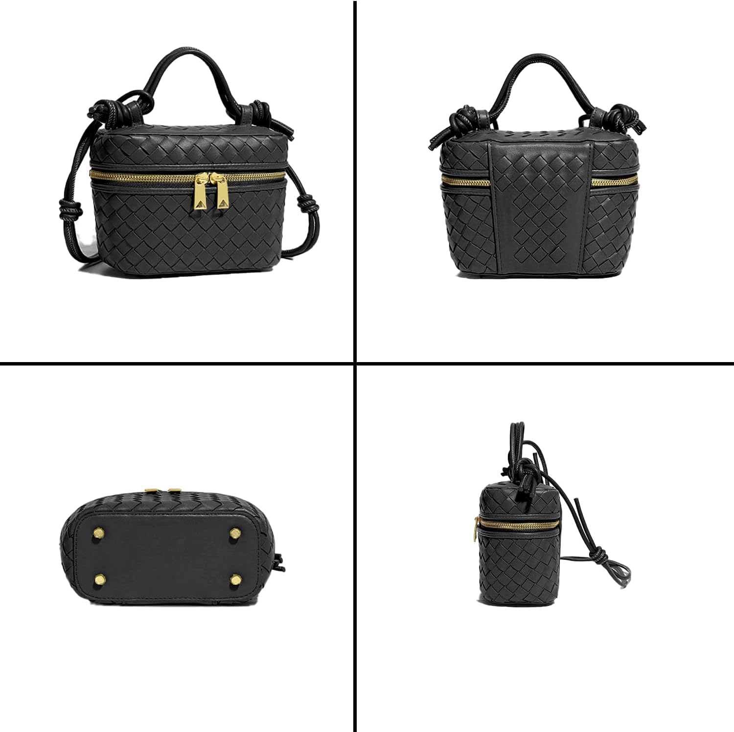 AGDHERSNVX Woven Crossbody Bag for Women Small Top-Handle Pouch Purse Square Box Shoulder Handbag with Adjustable Strap - Image 5