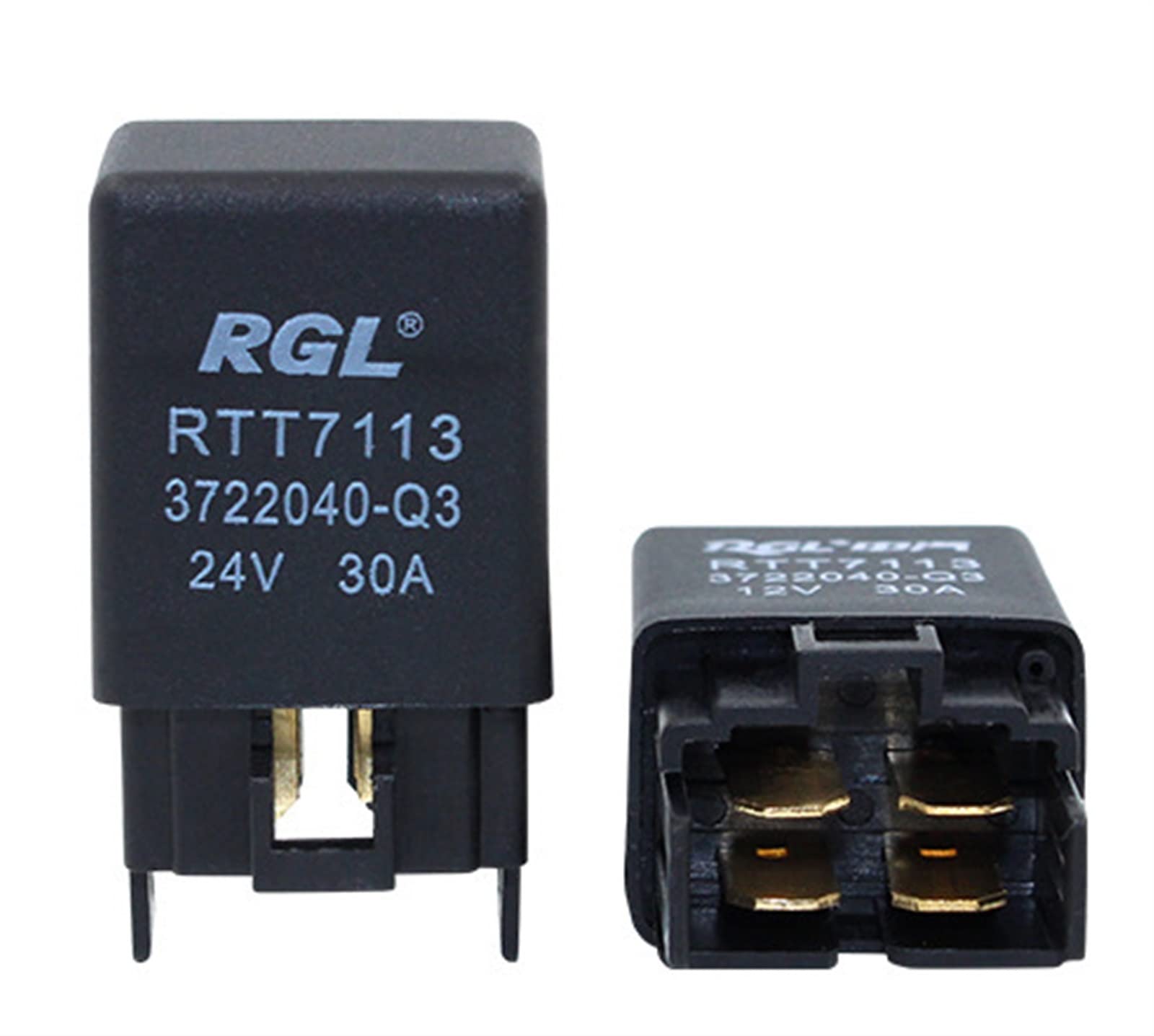 Relé de Coche 12v 24v 4pin 30A for Aire Acondicionado, Ventilador eléctrico, luz antiniebla, Bomba de Combustible, relés de minibús(Color:24v)