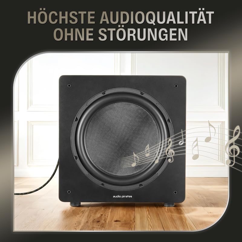 audio pirates by cammica kabel rozdzielający 3,5 mm wtyczka jack na 2 x wtyk RCA, kabel RCA, kabel audio | High-End kabel audio z metalową obudową i złotymi stykami (10 metrów)