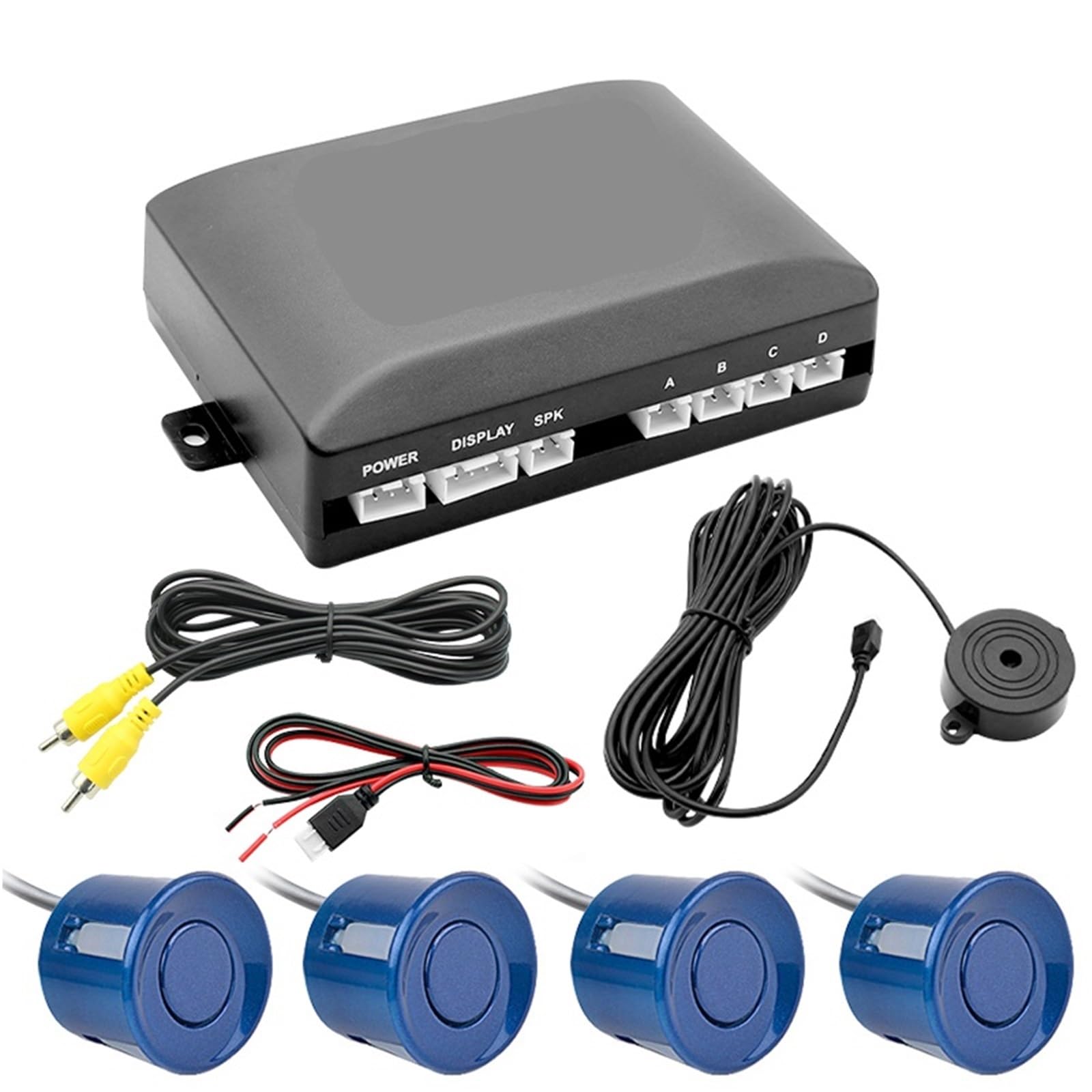 capteur Stationnement Système de Surveillance Radar avec Buzzer arrière Voiture, 4 capteurs stationnement vidéo, Prise en Charge l'affichage l'image et l'alerte sonore