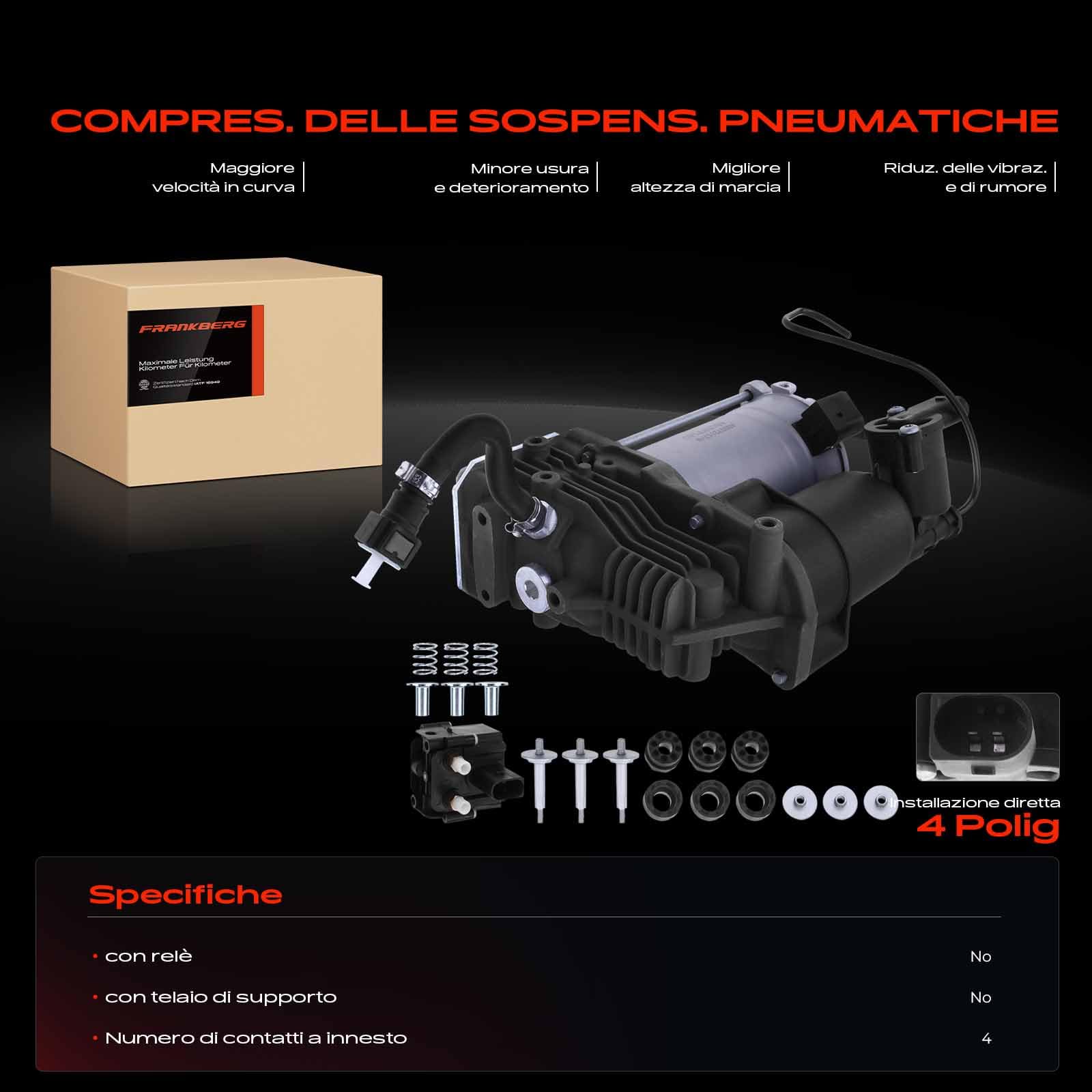 Frankberg Sospensioni pneumatiche Compressore Compatibile con X5 E70 X6 E71 E72 Replace# 37206859714