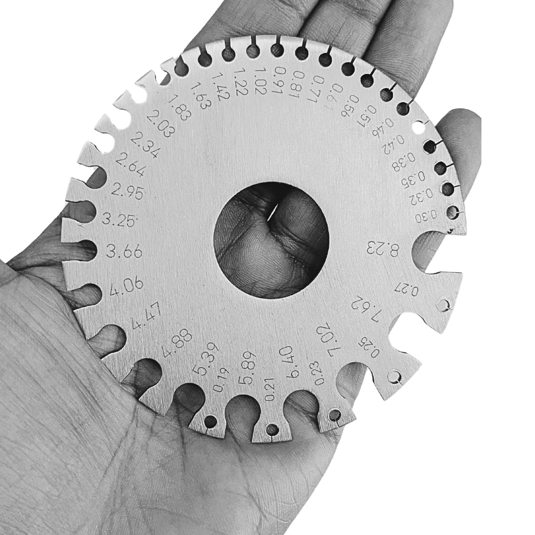 PRECISE Stainless Steel Sheet Metal Gauge Gauge | Dual Measurement: U.S. Standard (1-36) & Metric (0.007-0.3125 mm) | 3.5