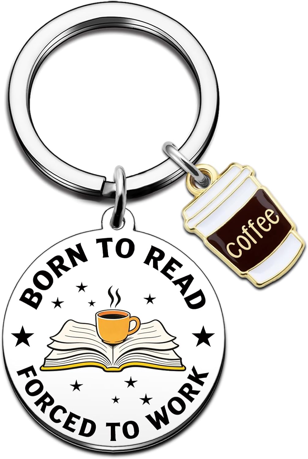Ikacvb Funny Book Lover Keychain Coffee Gifts For Women Librarian Coworkers Gag Bookish Gifts For Readers Woman Birthday Book Lovers Gift Ideas For Christmas
