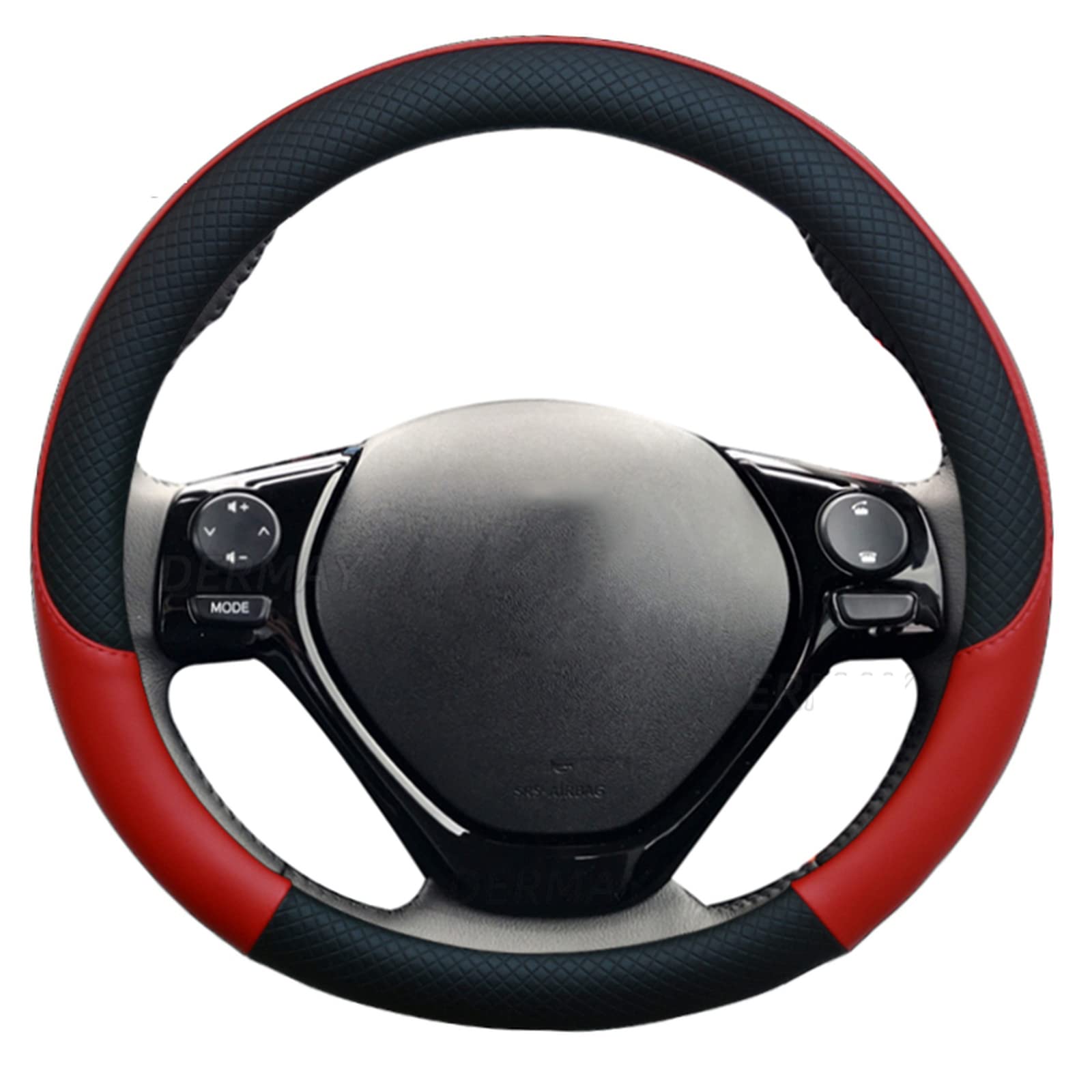 Copri Volante Per Toyota Per RAV4 2013 2014 2015 2016 2017 2018 2019 Coprivolante Per Auto In Pelle In Fibra Di Carbonio 38CM Copristerzo Auto (Misurare : Nero