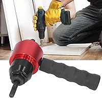 Vista 3 de Zooke Adaptador de pistola de remache eléctrico, herramienta de tuerca de remache inalámbrica con 5 cabezales de remache y llave de mango, kit