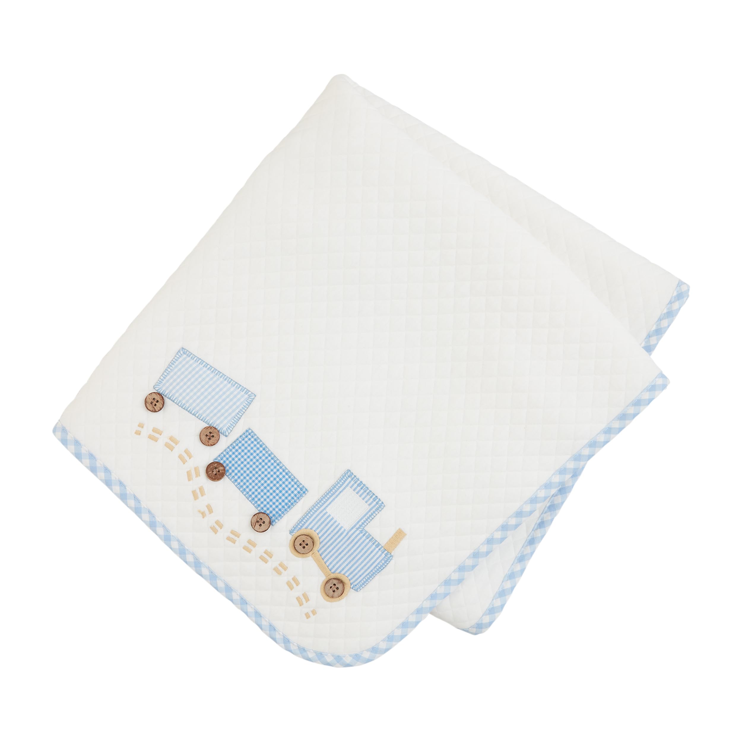 Couverture matelassée pour enfant lit et poussette motif train