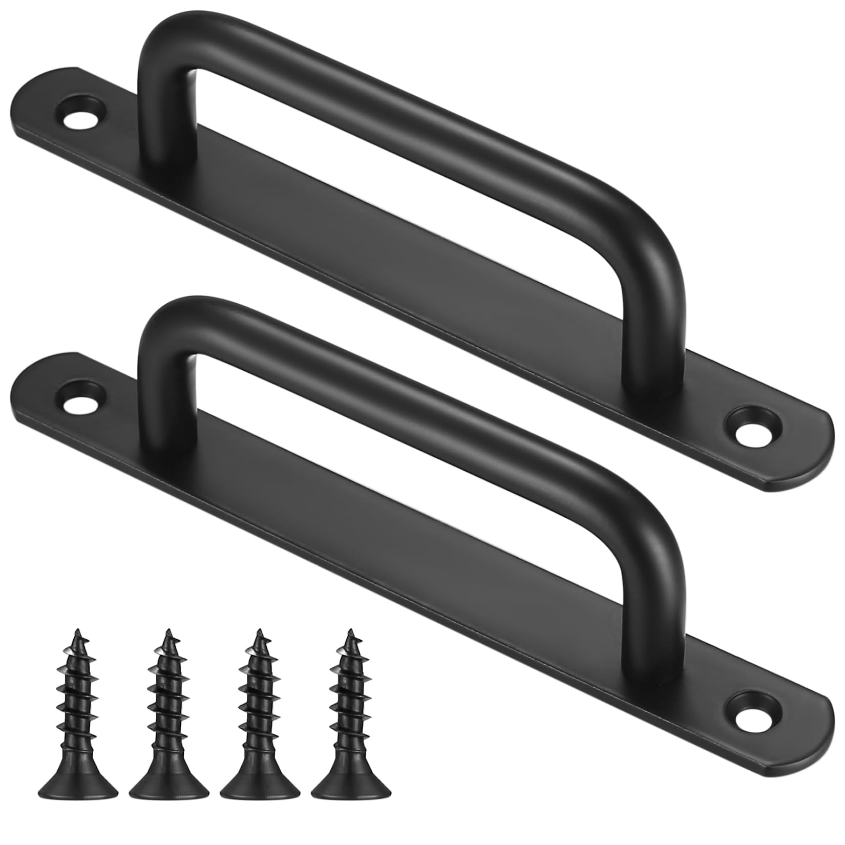2 Pezzi Maniglia Porta Scorrevole,Maniglie per Porte Scorrevoli per Porta per Cassetti Porte Armadietto Armadio Garage Esterno Interne（192MM nero）