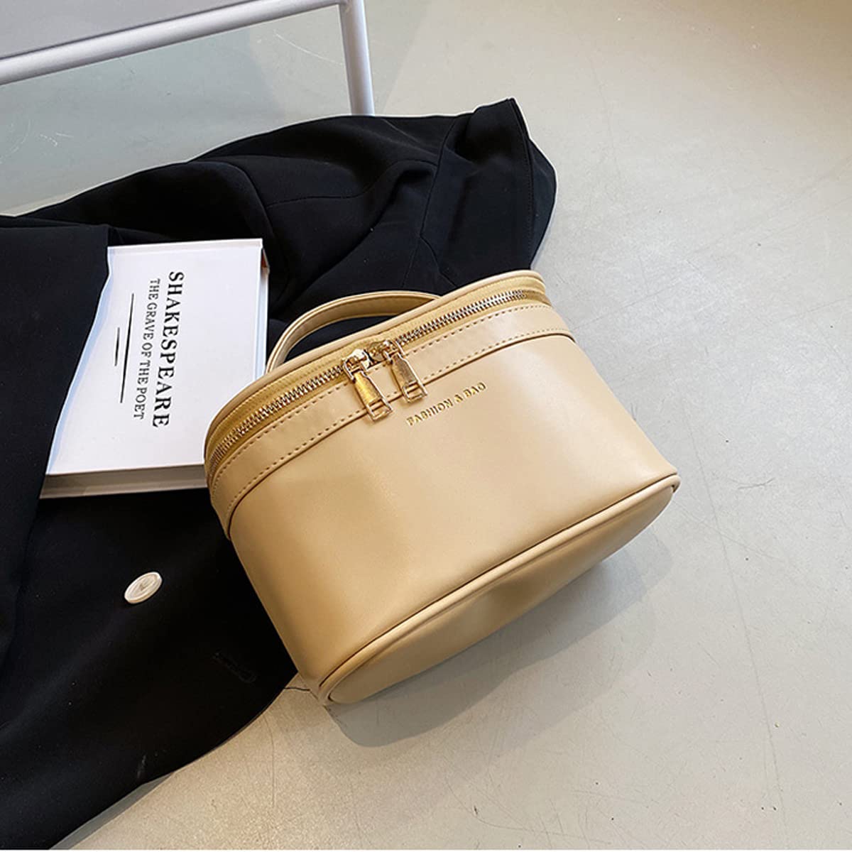 Neceser De Maquillaje para Mujer Estuche De Cosméticos Portátil Neceser Multifunción Neceser Lavable Kit De Viaje Organizador para Amantes del Maquillaje Y Viajeros,Marrón