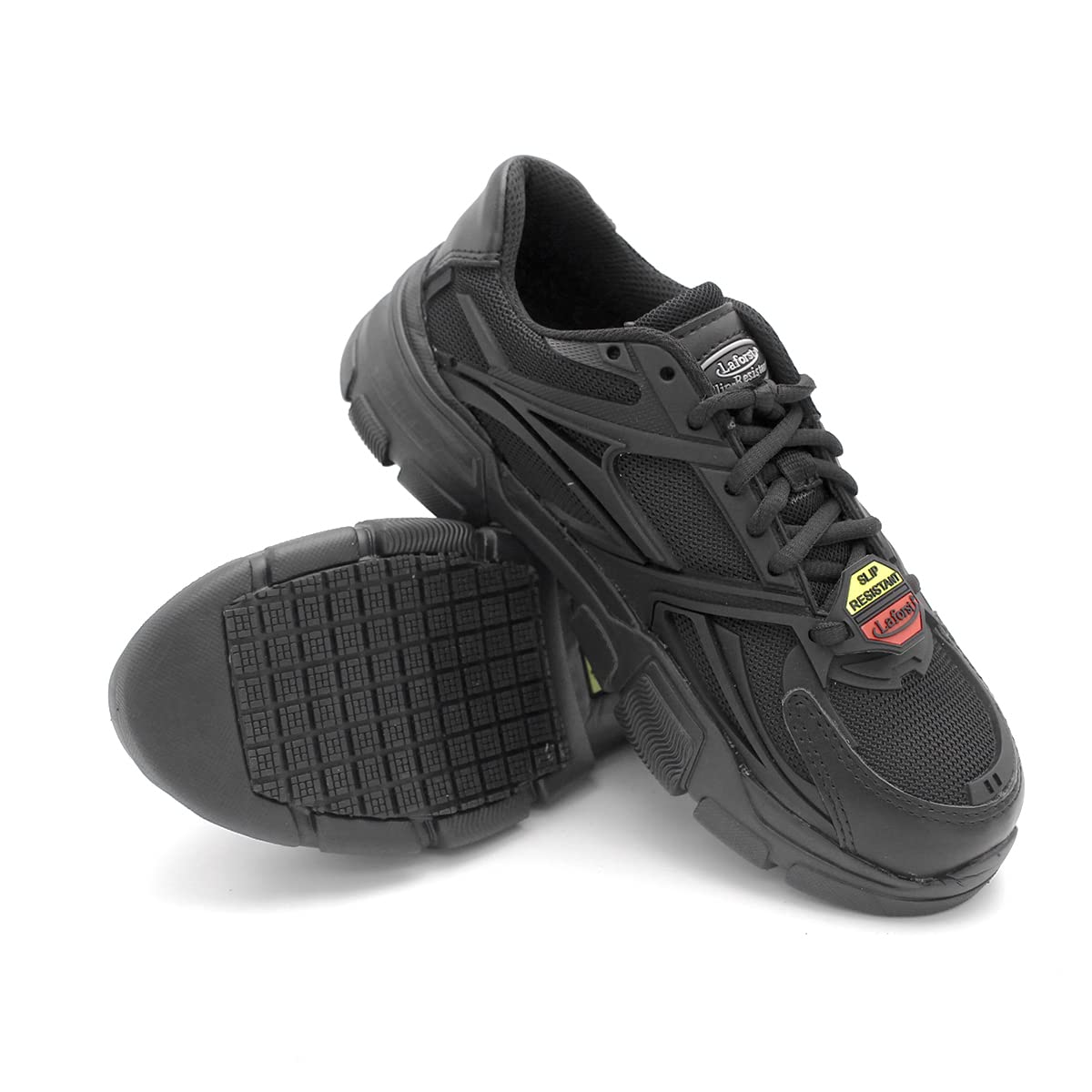 Laforst Womens Nonslip Fashion Black KPU Breathable Upper Sneaker 7.5