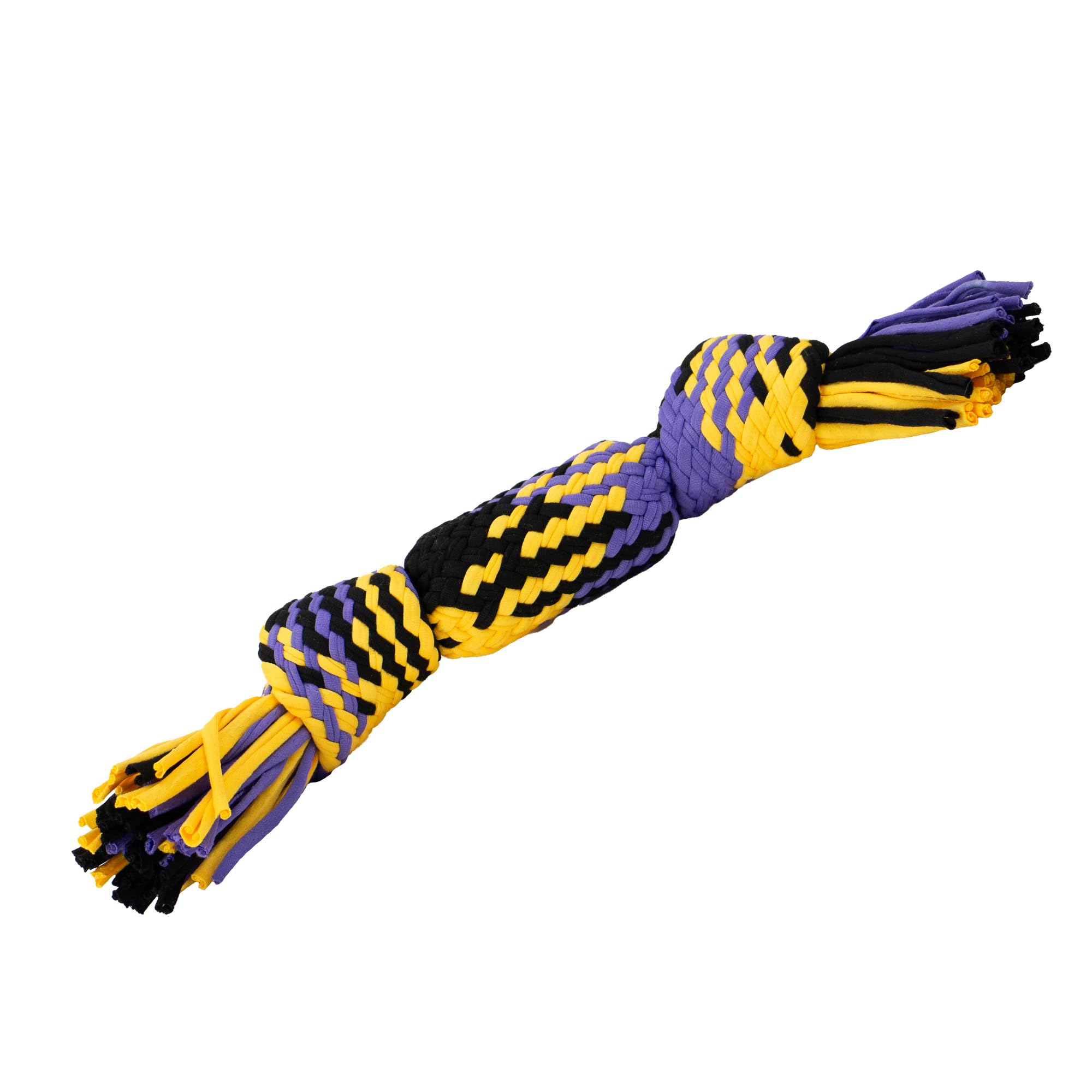 Ancol Playtime Squeaking T-Shirt Rope Ball Dog Toy - 35cm Tug Toy - Great for Chewing, Dental Health & Interactive Play