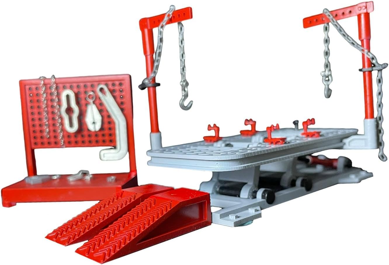 1/64 Garage Lift Kit Auto Repair Tool Model Miniature Garage DIY Car Repair Shop Scene