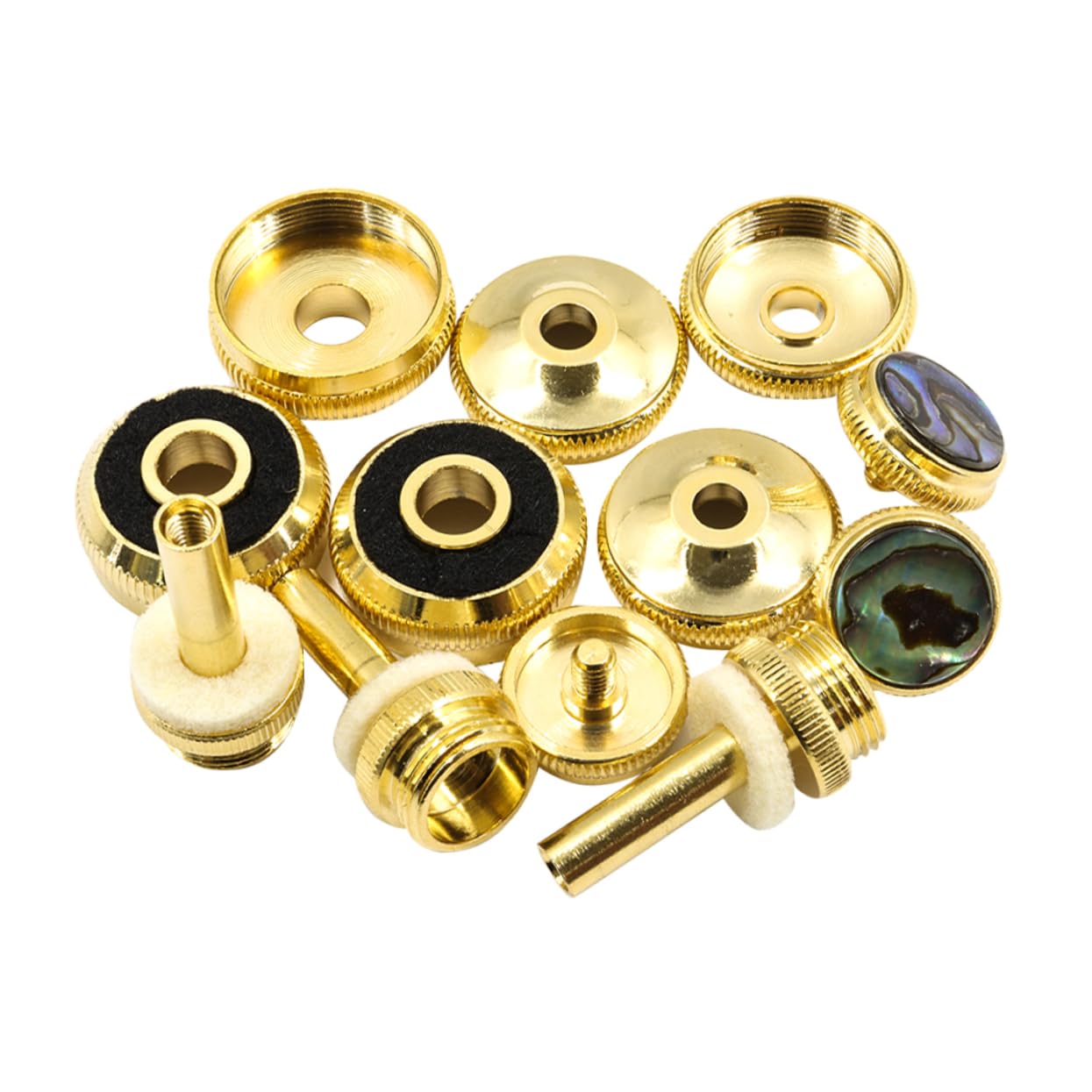 FRCOLOR Juego de Botones de Pistón para Trompeta Dorado de Metal, Mejora la Fluidez y Precisión, Accesorio Elegante para Músicos de Trompeta