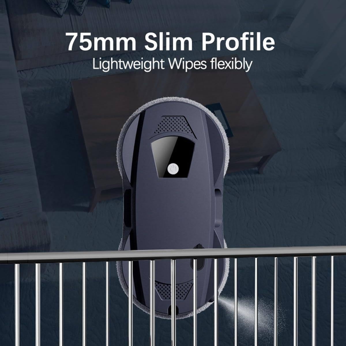 Máquina para Limpiar Ventanas de Vidrio, Potente succión de 5600 Pa, Tanque de Agua de 30 ml, Ideal para Ventanas, Espejos y Azulejos en Exteriores