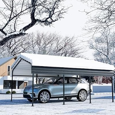 SUNBURY 10 x 20 ft Carport Heavy Duty Metal Carport Canopy, Multi-Use Shelter for Cars, Boats and Pickup
