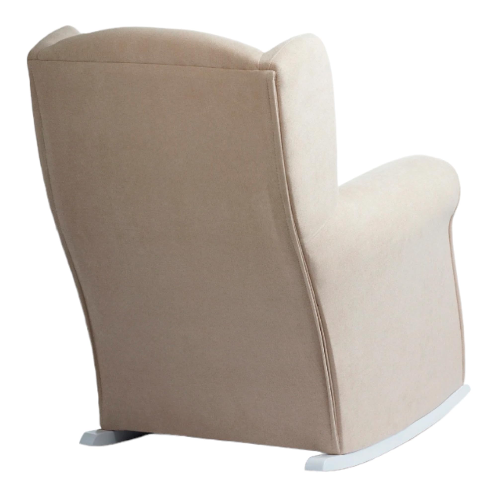 Genérico Sillón Butaca balancín/Mecedora Lactancia - tapizado Antimanchas - Pata Lacado Blanco (Beige)