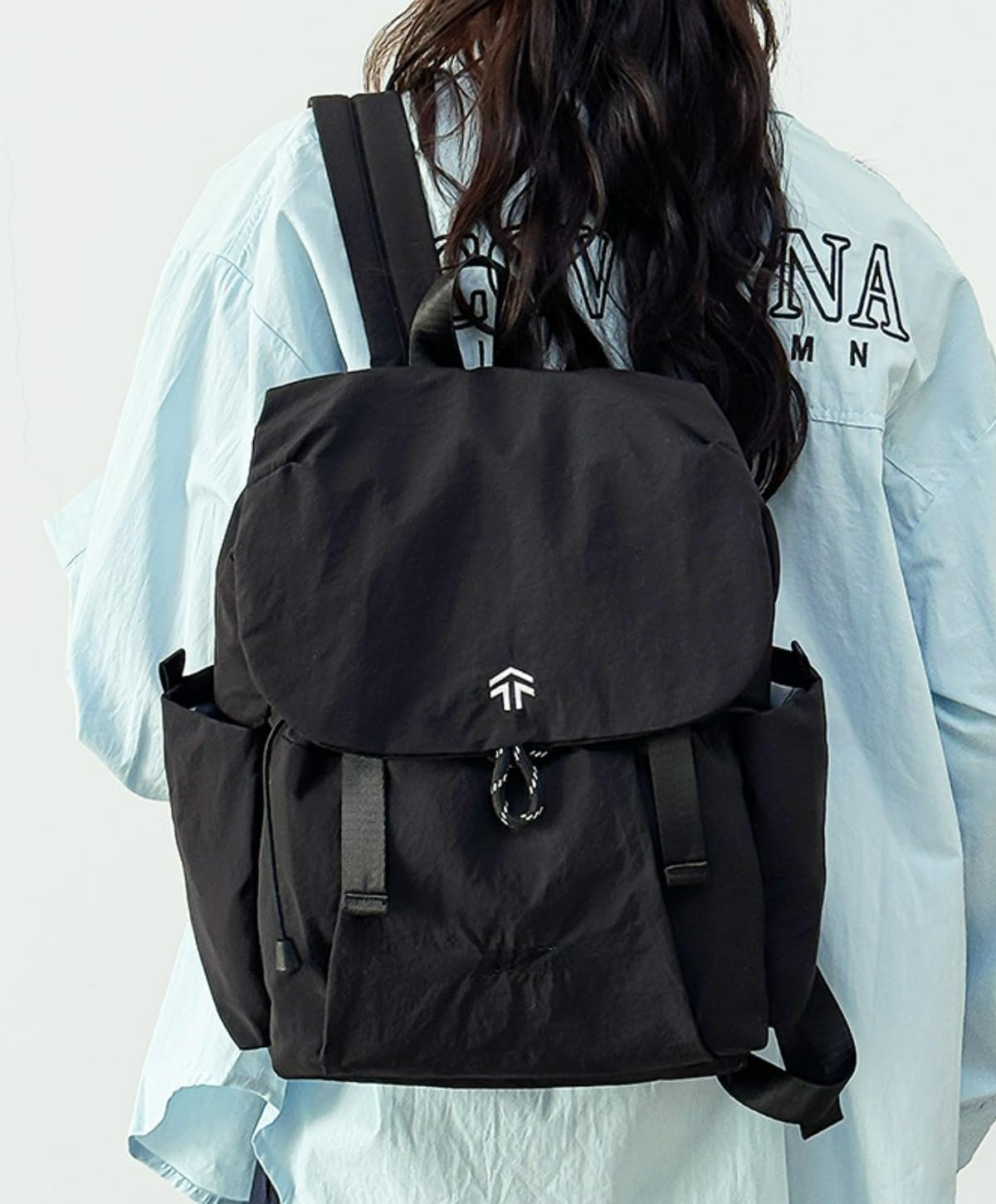 Japanese Style Travel Backpack Outdoor Hiking Camping Rucksack TrendySchool Bag for Commuting City Exploring Adventures (Black,Medium)