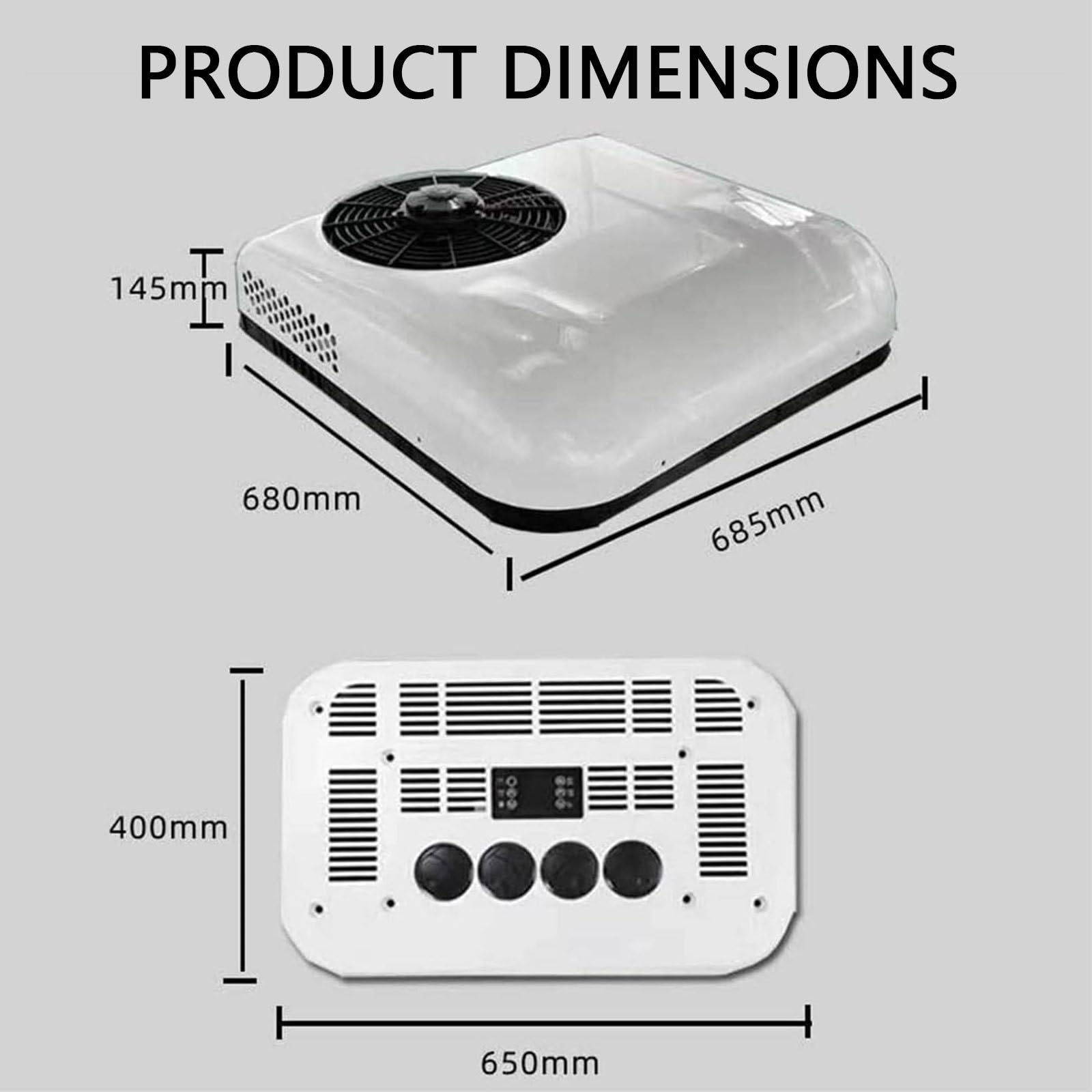 Climatizzatore Da Tetto Per Camper, Doppia Funzione Calda E Fredda, 12 V/24 V, Condizionatore Da Tetto Universale Per Camper, Regolazione Della Conversione Di Frequenza, Bassa Rumorosità,12V