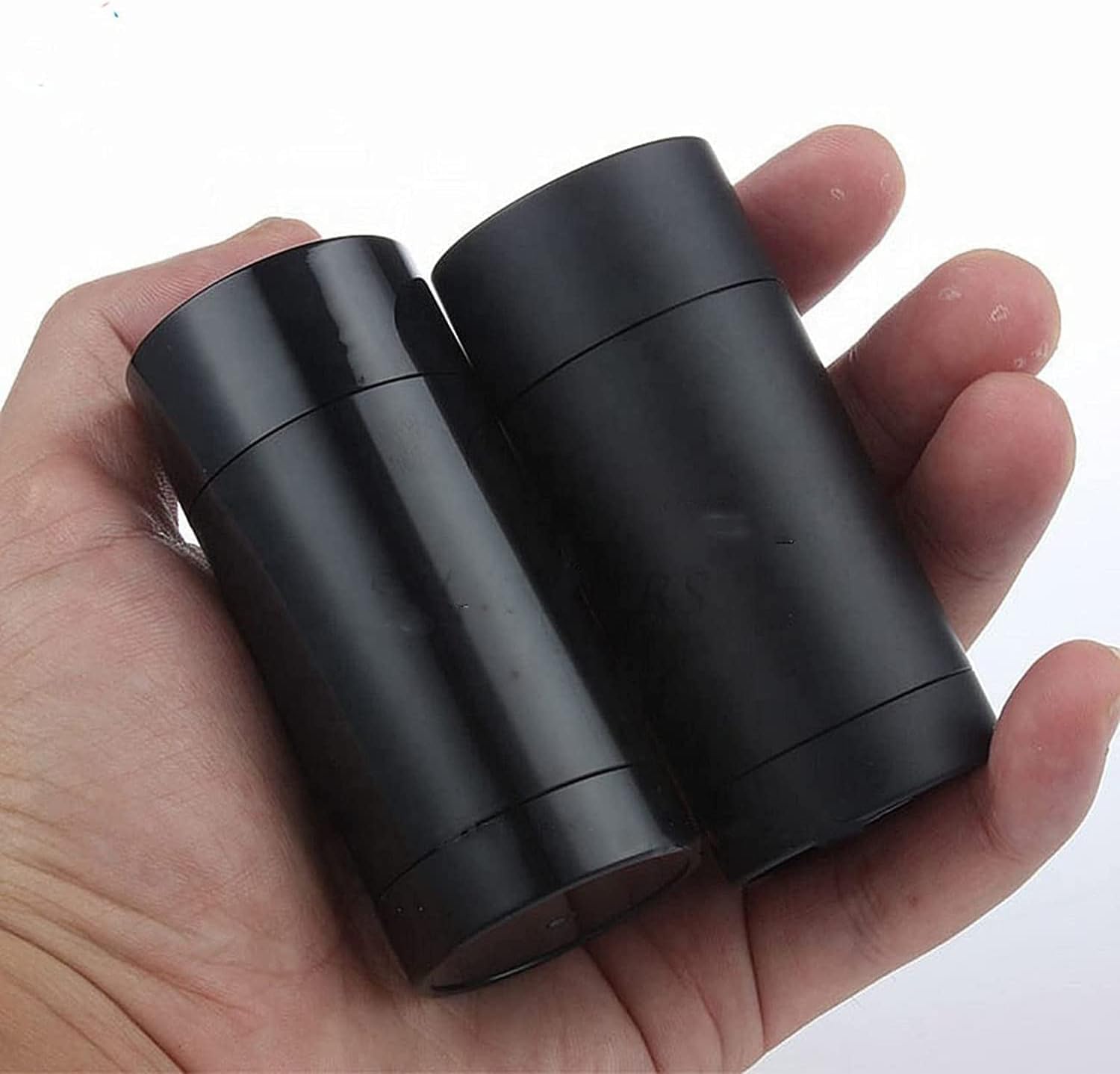 Sxminer 10 Pack 75ml Black Round Empty Deodorant Containers 2.5 Oz Twist Up Filling Stick Refillable Tubes Deodorant Bottles Plastic Lip Balm Tube for Lipstick Crayon Chapstick DIY Make Own Deodorant