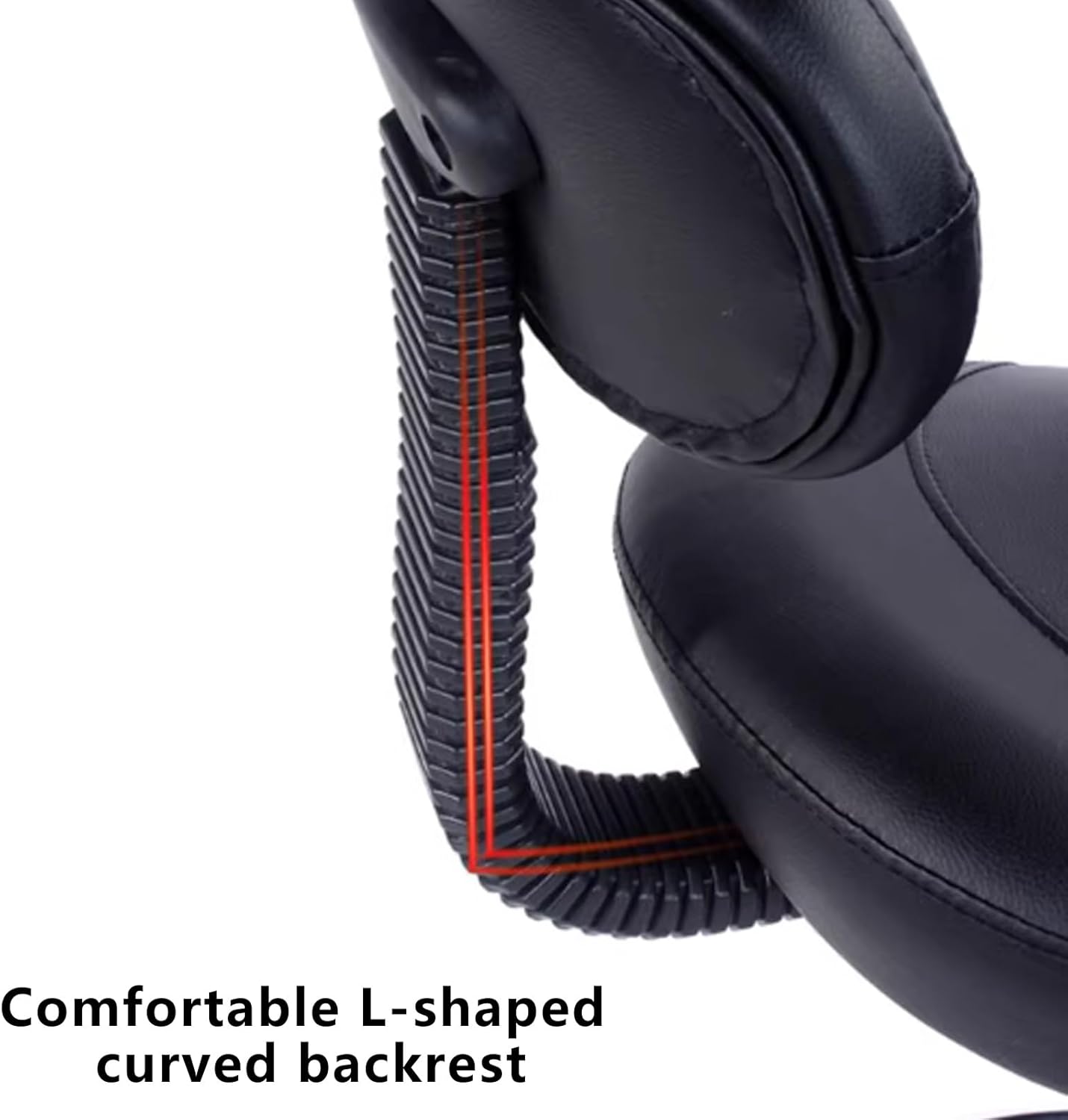 Saddle Stool with Curved Backrest,Lab Chair with Adjustable Back Support and Foot Ring,Saddle Chair Kitchen Counter(A)