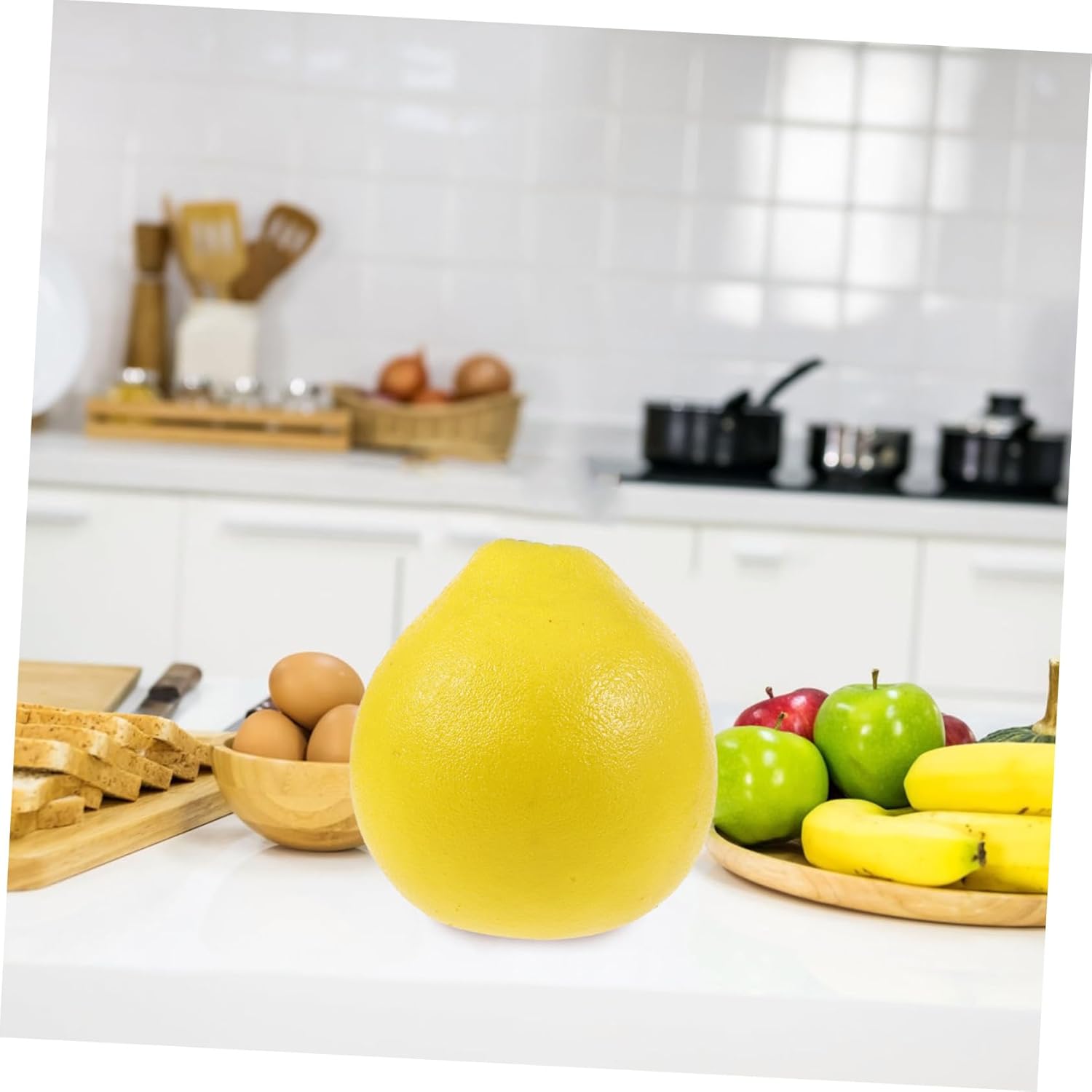 Lurrose 3pcs Lifelike Foam Grapefruit Model Realistic Fruit Simulation for Decor Showcase Supplies