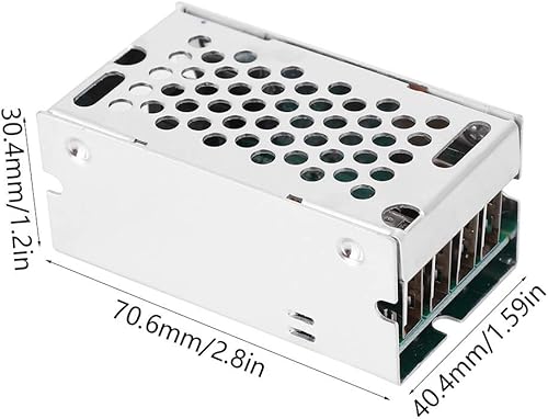 Miniatura 6 de 24V/12V a 5V 5A 4 Salida USB Paso abajo Módulo de fuente de alimentación Buck Convertidor Regulador de voltaje con carcasa de aluminio