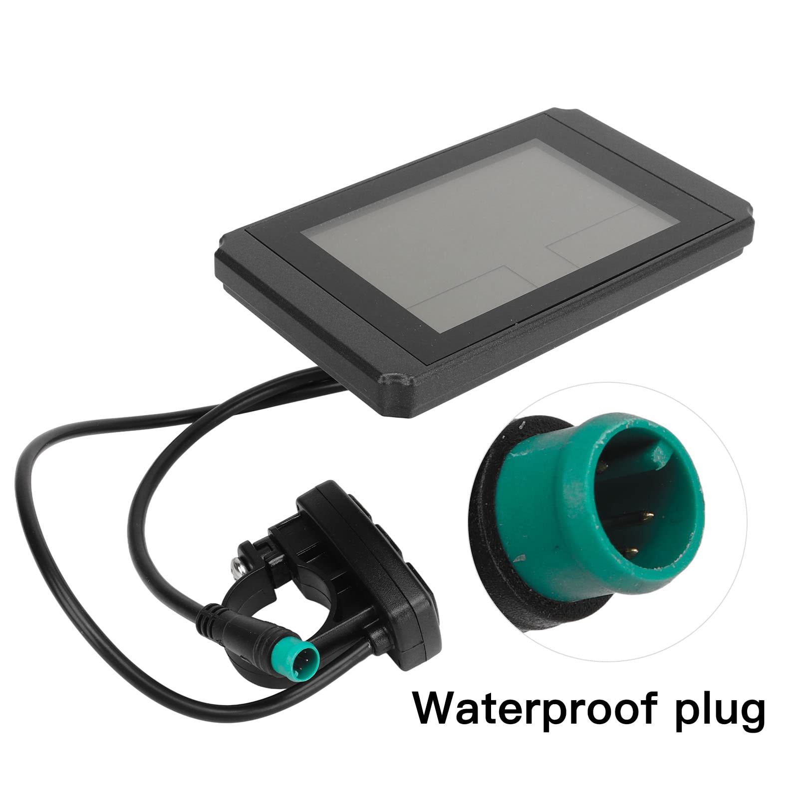 Dilwe Display LCD10H per Bici Elettrica, Materiale ABS, Connettore Impermeabile, Contatore per Bicicletta Elettrica per Mountain Bike e Pendolari