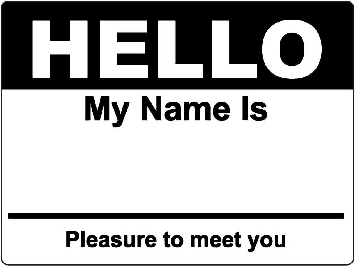 OfficeSmartLabels Hello My Name is Name Tag Labels (800 Labels) - Black, 4 x 2.31 inches, Rectangular, Paper, Adhesive Finish - Ideal for Networking Events