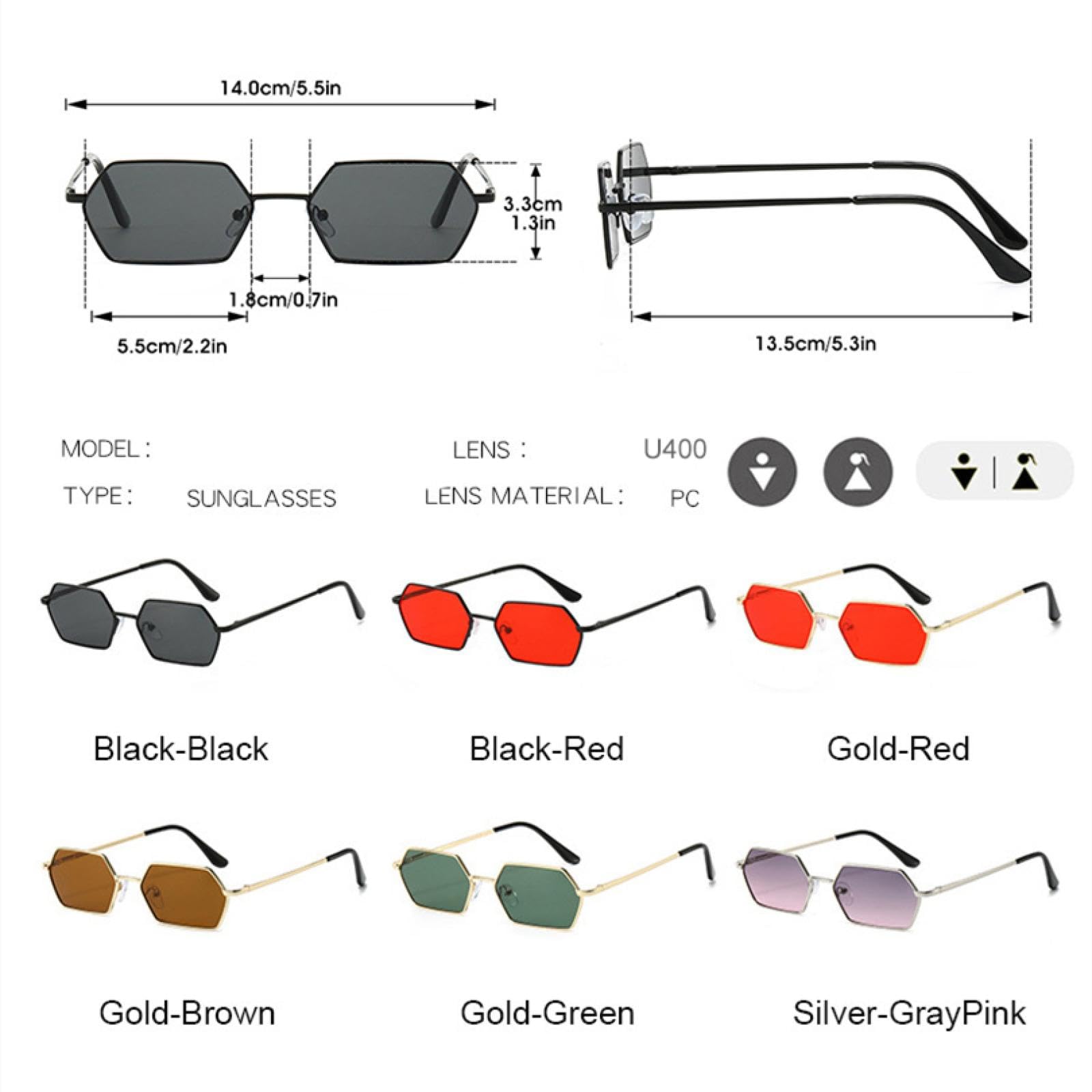 Gli uomini classici degli occhiali da sole del poligono moda piccolo specchio della struttura che ricopre Uv400