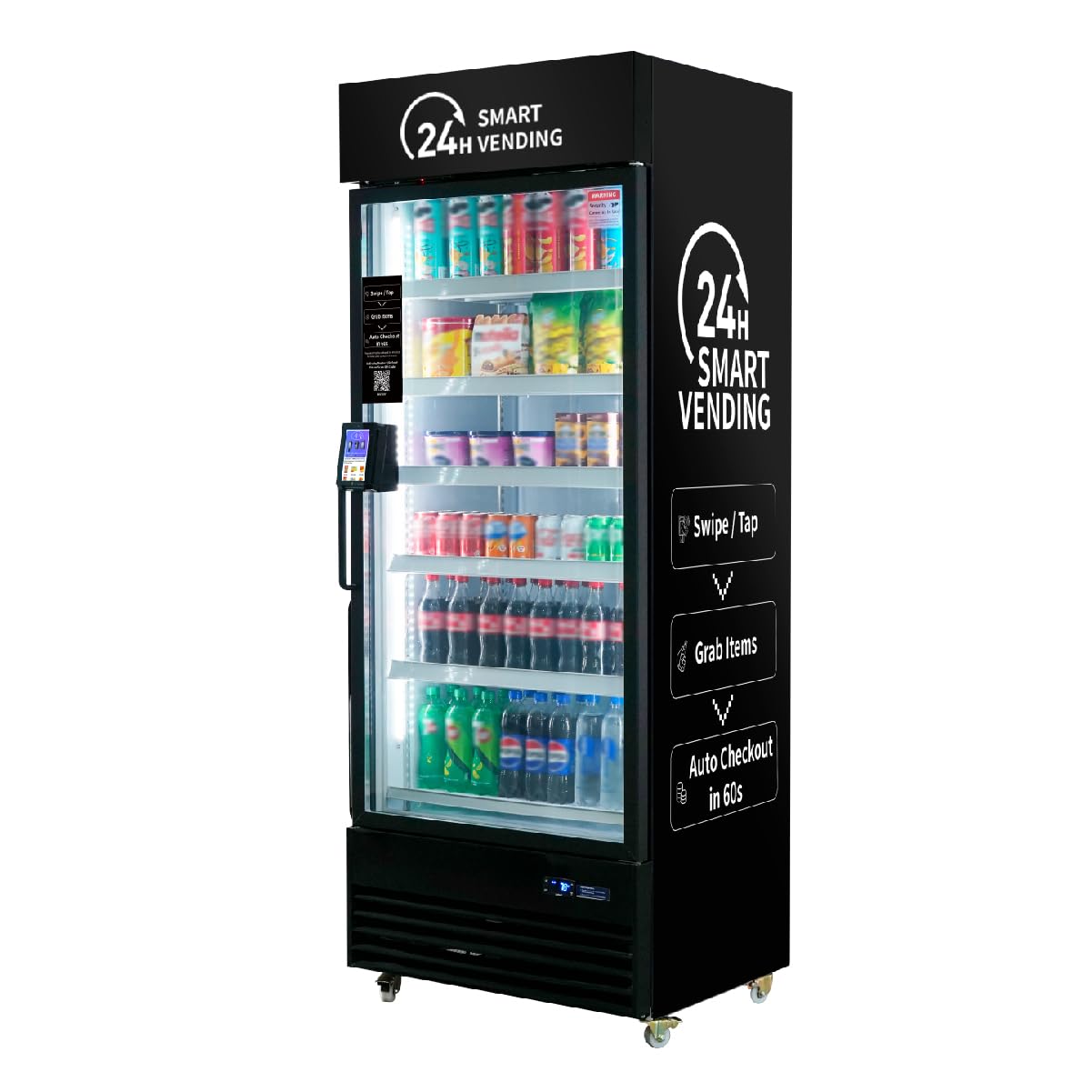 HAHA Smart Vending DC-542D Combo Vending Machine,Smart Refrigerated Beverage Vending Machine with Touch Card Reader - Capacity 378 Bottles