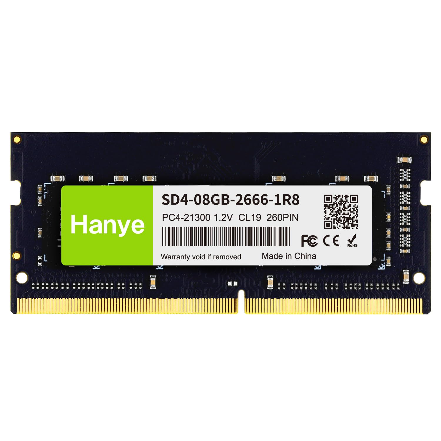 メモリー Hanye SD4-08GB-2666-1R8 DDR4 8G Amazon.co.jp|ノートPC用メモリ PC4-21300(DDR4-2666) 8GB SODIMM