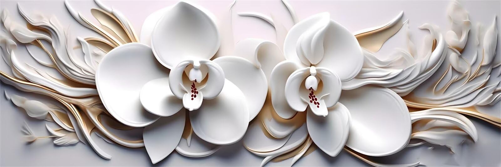 Diamond Painting, Diamant Painting Bilder Orchidee, DIY Diamant Kunst Malerei Stickerei Set, Diamant Malen nach Zahlen Erwachsene, Weiß Diamond Painting Set für Home Wanddeko Geschenk 210x70cm H-6