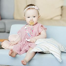 Smlpuame Pacifier Clip Girl,6 Pack Stylish Binky Clips Strap for Baby Girls,Paci Holder with Metal Clip Lightweight Universal Fits Most Pacifiers Teether Toy Teething Ring Soothie,Baby Gift(Flower)