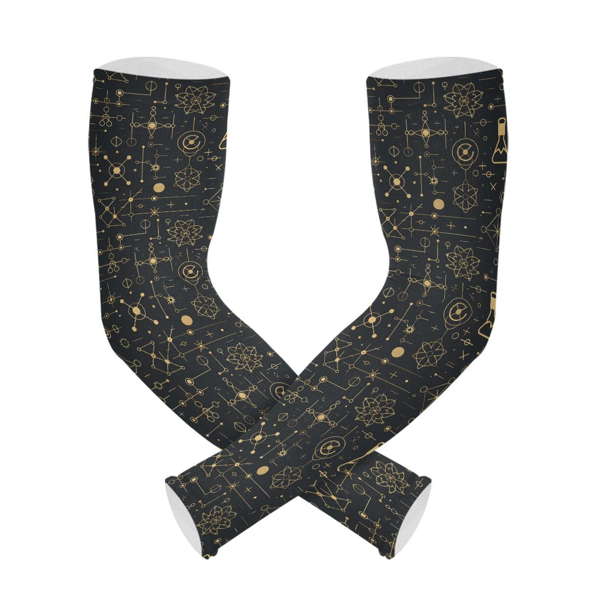 ALAZA Atomic Chemistry Physics Gardening Sleeves Cooling Arm Sleeves Sun Protection Thumb Hole Arm Covers for Women Men