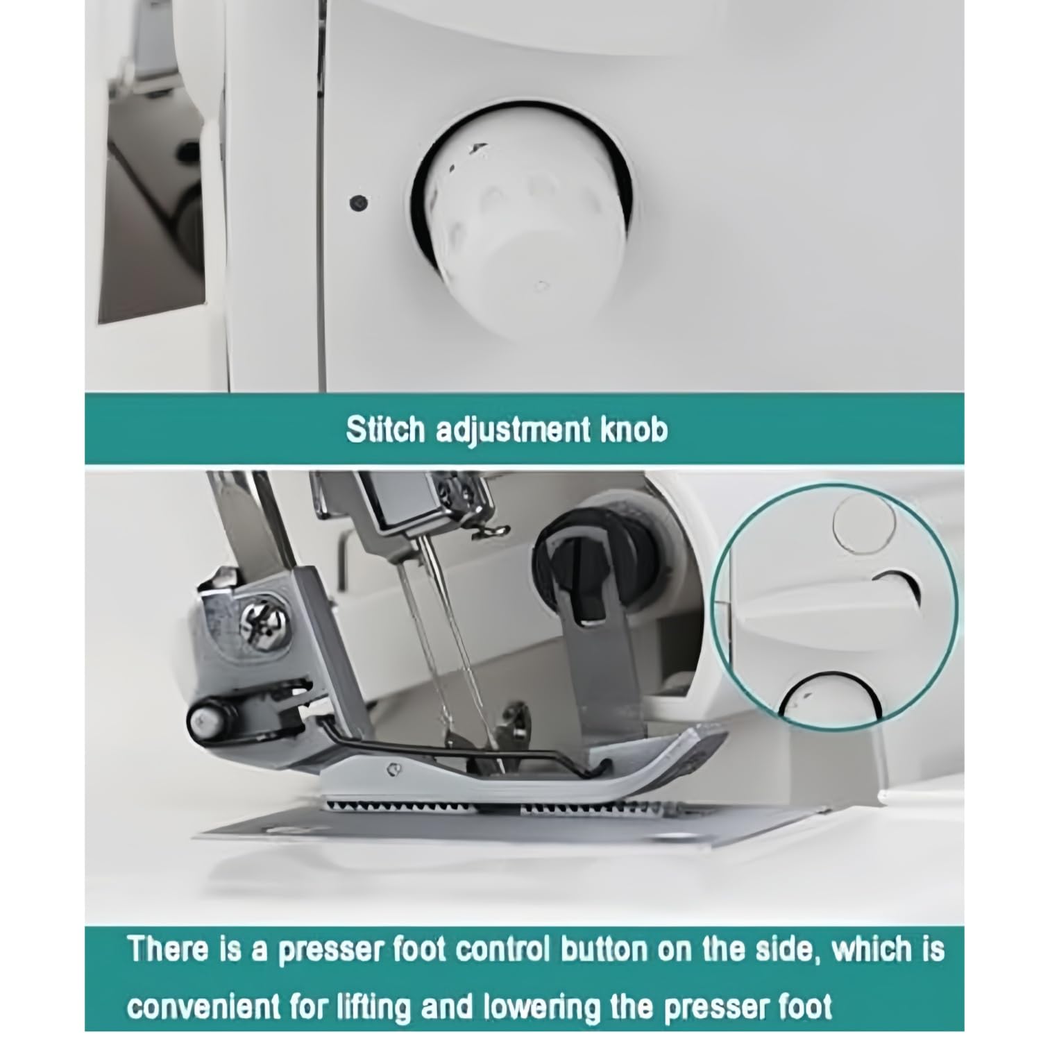 Overlock Serger Overlock Machine z 2-3-4-5 ściegami, pułapką wykończeniową, zatrzaskowymi nóżkami i światłem LED, idealna dla początkujących i profesjonalistów