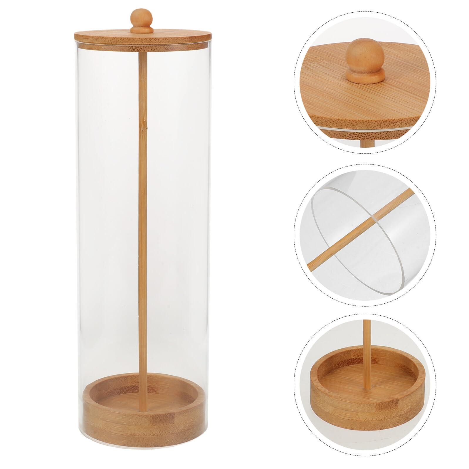 Acryl Strohhalm Organizer mit Holzdeckel, 25, 5x8cm, Kasten