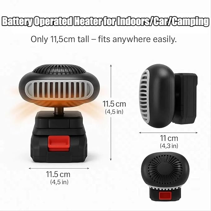 Calefactor Eléctrico Portátil a Batería con Protección Antivuelco miniatura 2