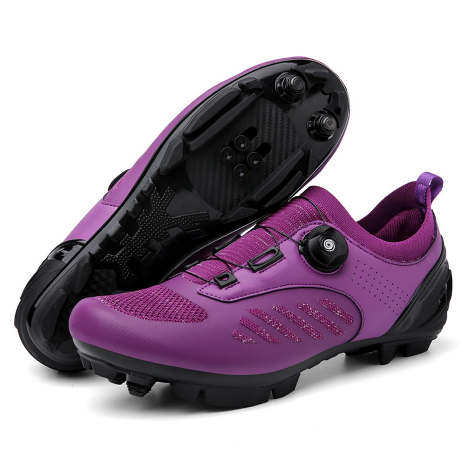 Mateju Chaussure VTT Homme Femme, 36-46 EU Chaussure VTT Homme Automatique avec 2 Pointes Antidérapantes Antidérapant et Respirant Extérieur Sport
