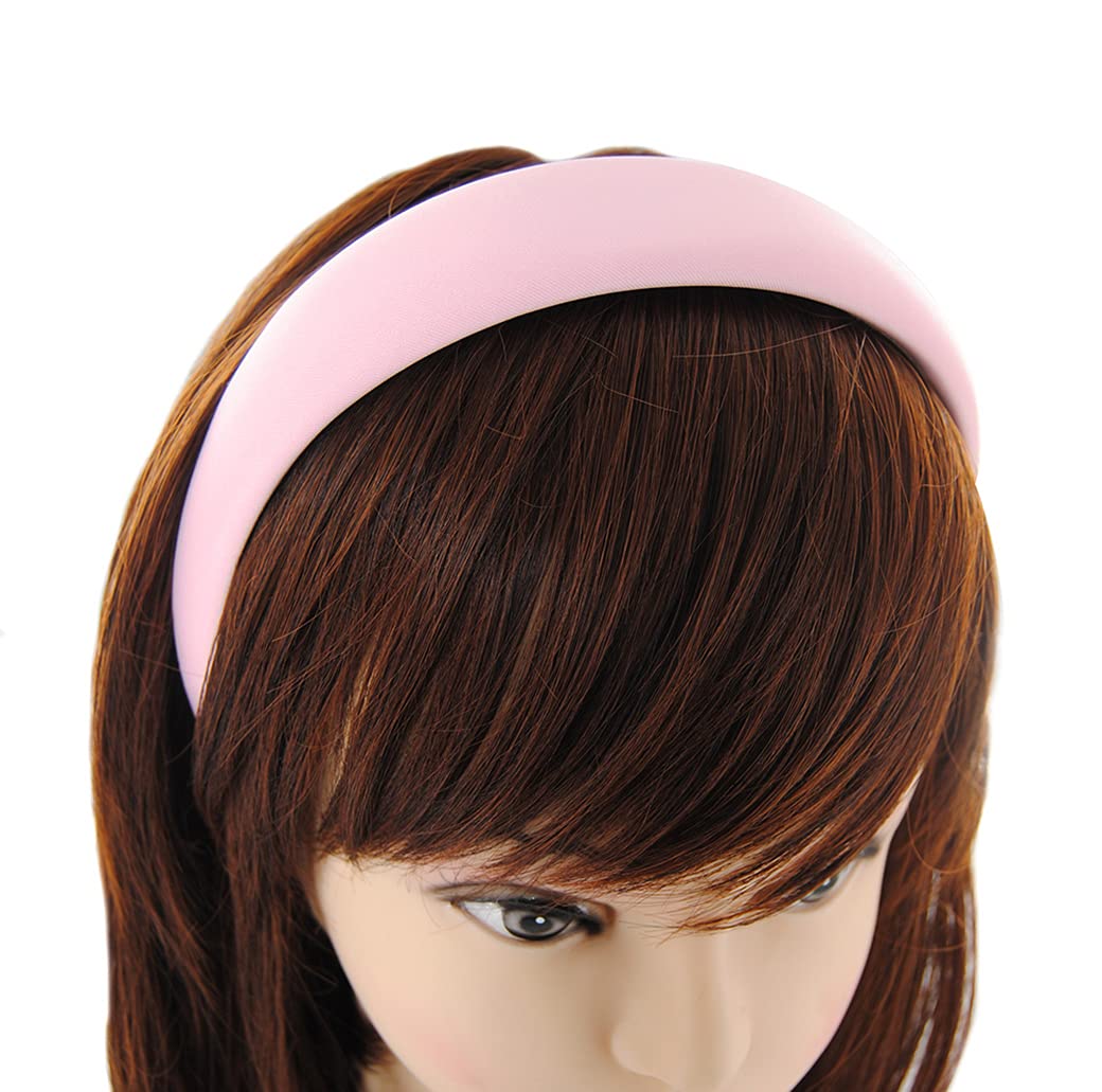 Axy Wide Headband with Fabric Padded Candy Colours - Beautiful Headband Hair Accessories HRK2A (01 Pink) - Image 2